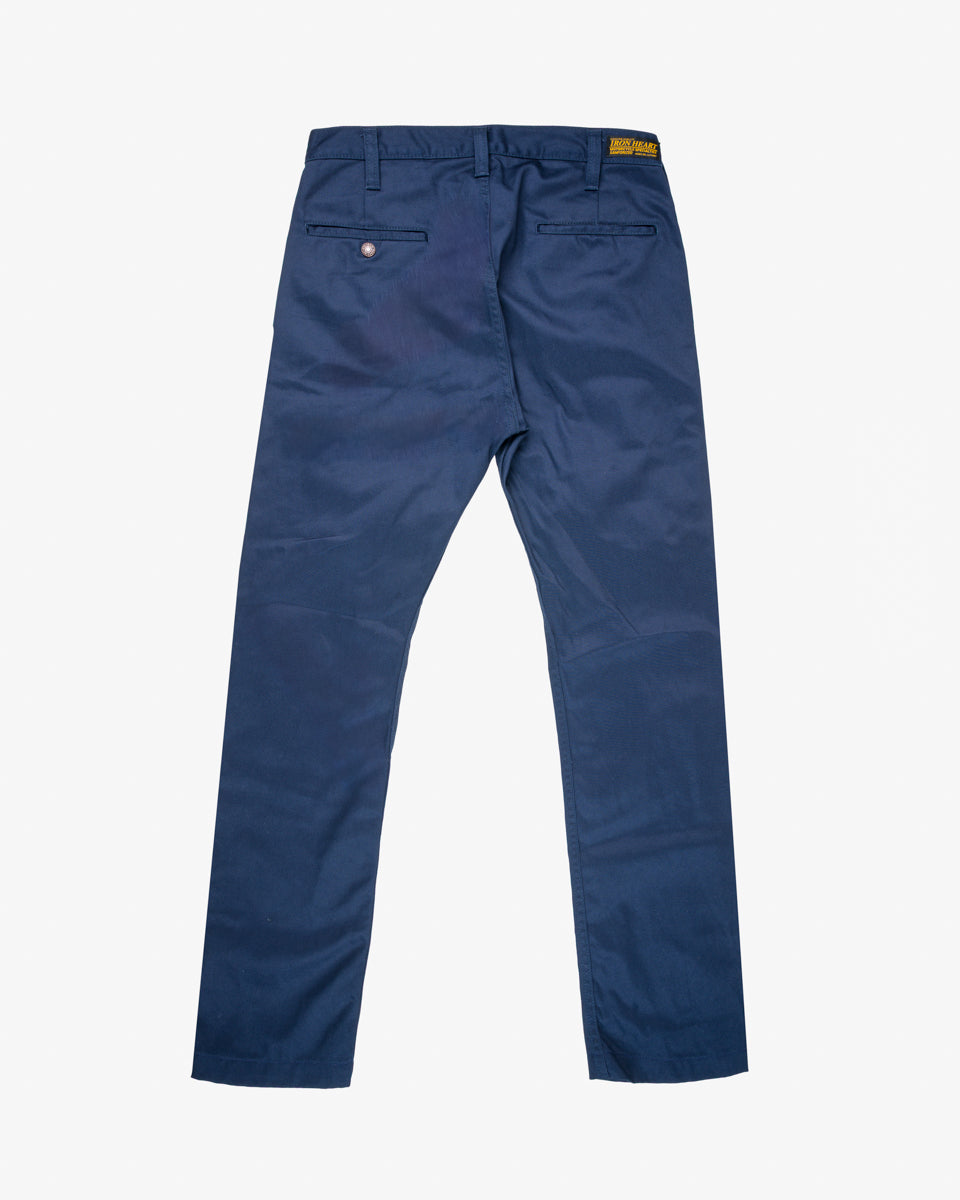 9oz Mercerised Selvedge Cotton Relaxed Tapered Cut Chinos - Navy (IH-727-NAV) Tag 32, Hemmed to 31.0"