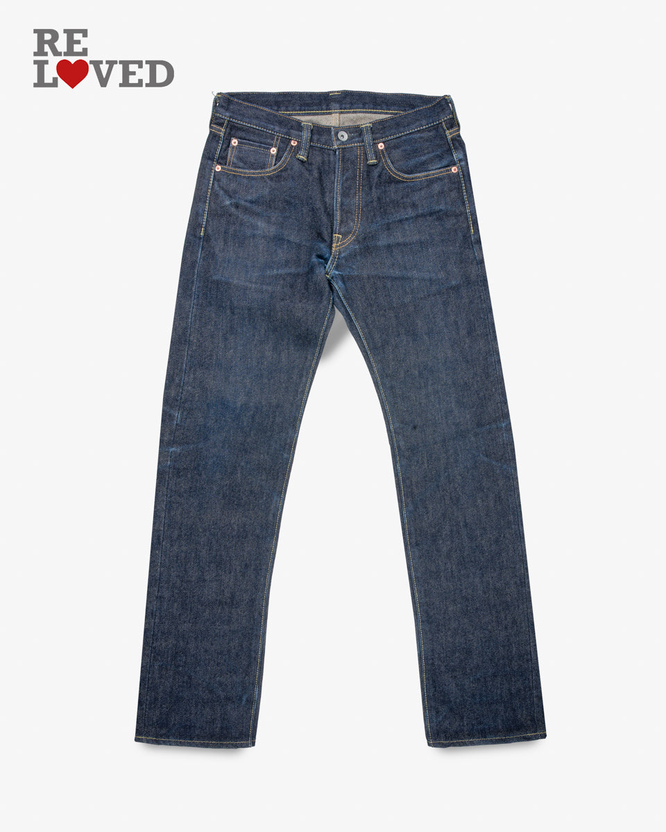 21oz Selvedge Denim Slim Tapered Cut Jeans - Indigo (IH-777S-21) Tag 31, Hemmed to 33.5"