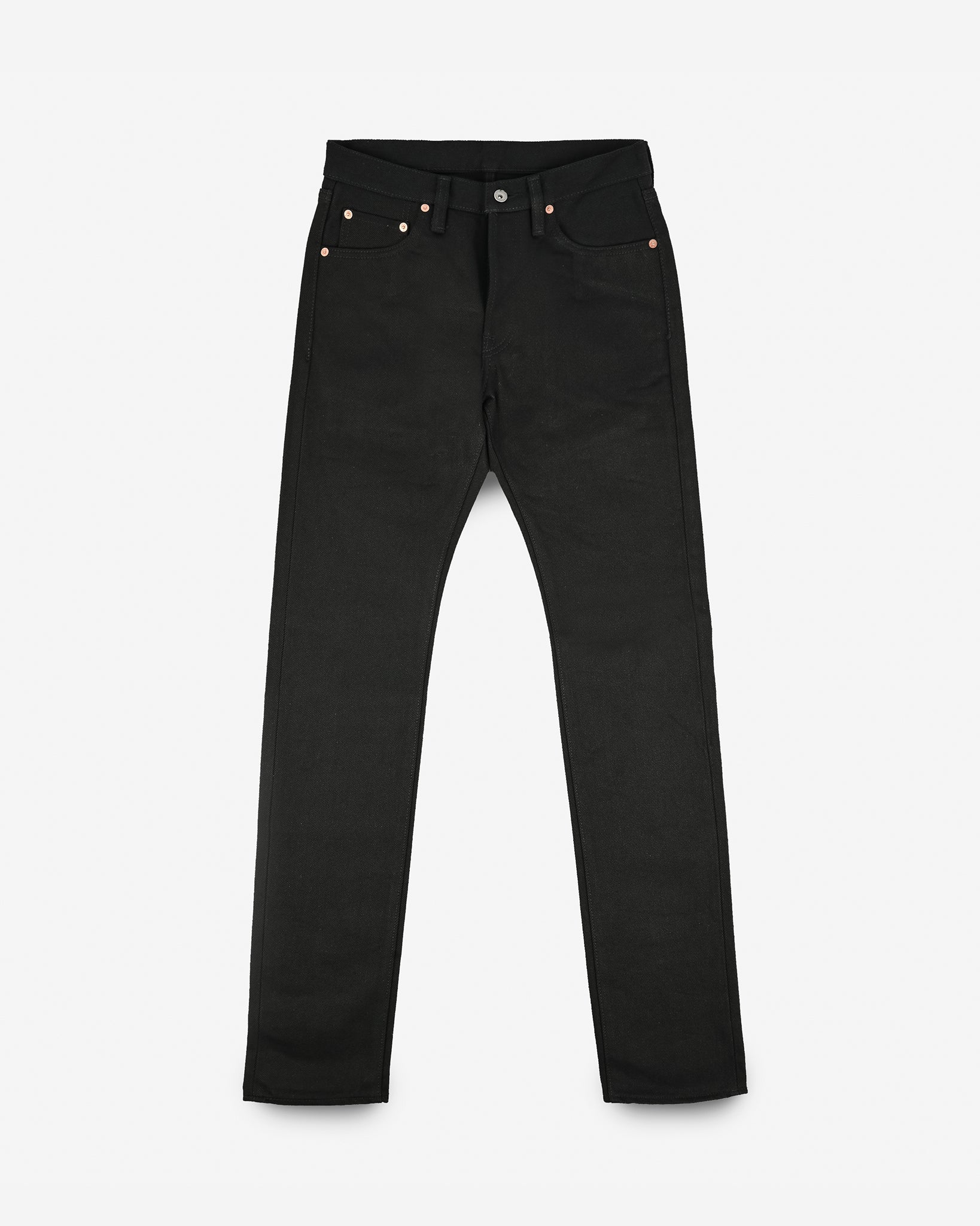 21oz Selvedge Denim Slim Tapered Cut Jeans - Superblack Non-Fade