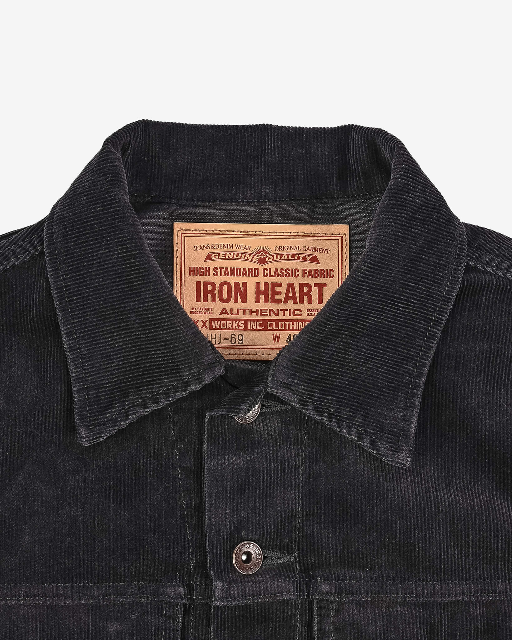 Iron Heart 14 Wale Corduroy Modified Type III - Black