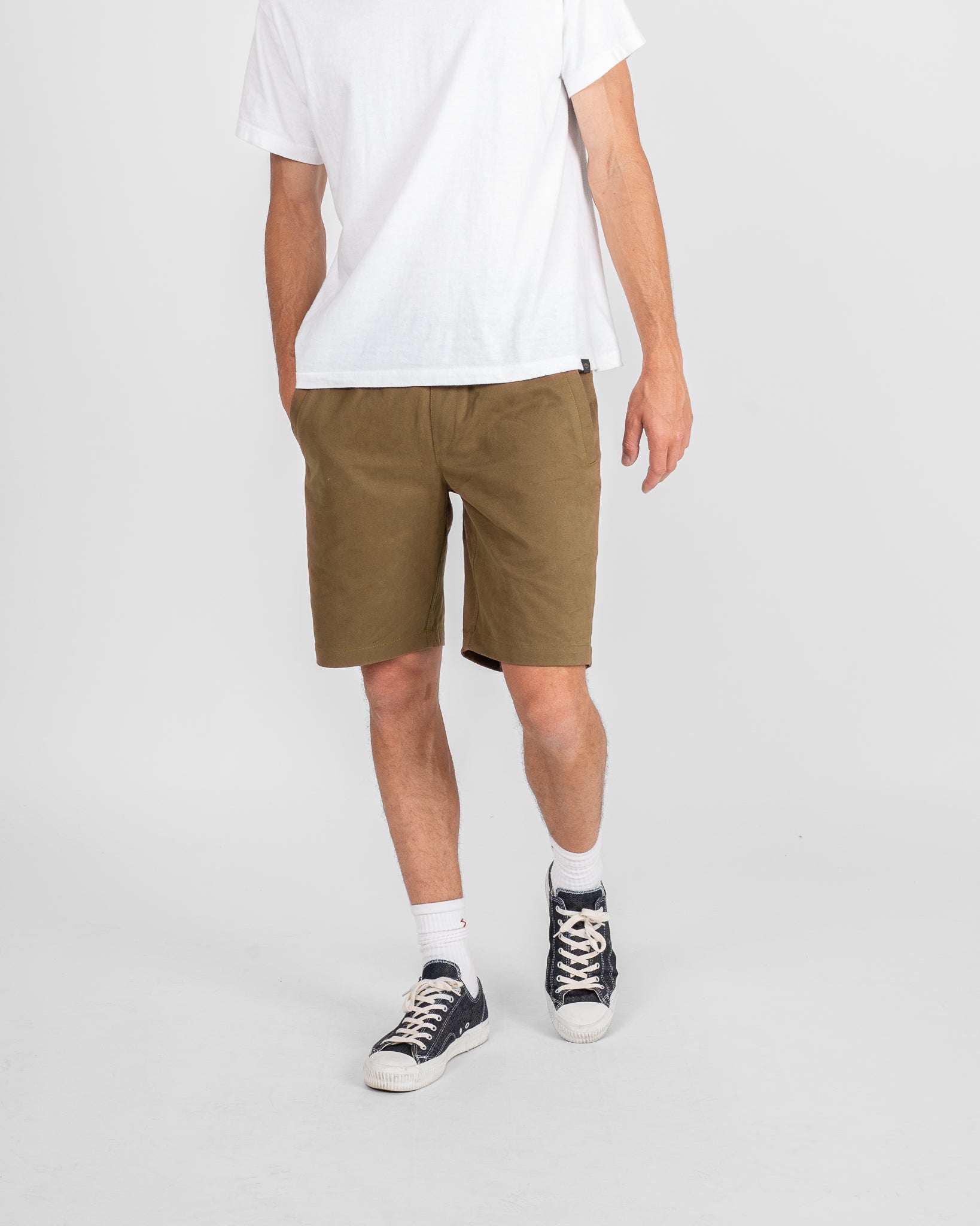 8oz Organic Sanded Twill Shorts - Tan