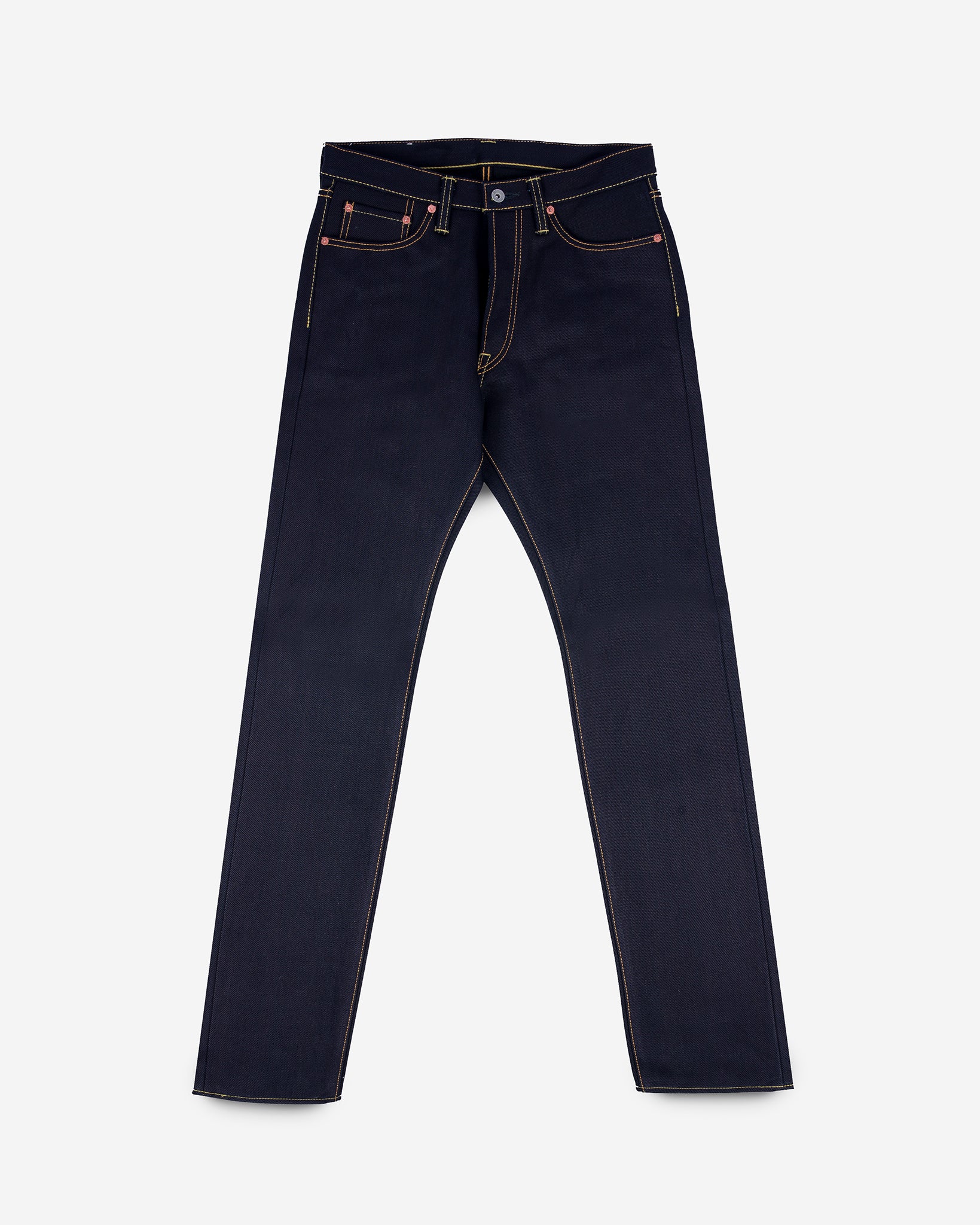 25oz Selvedge Denim Relaxed Tapered Cut Jeans - Indigo/Black