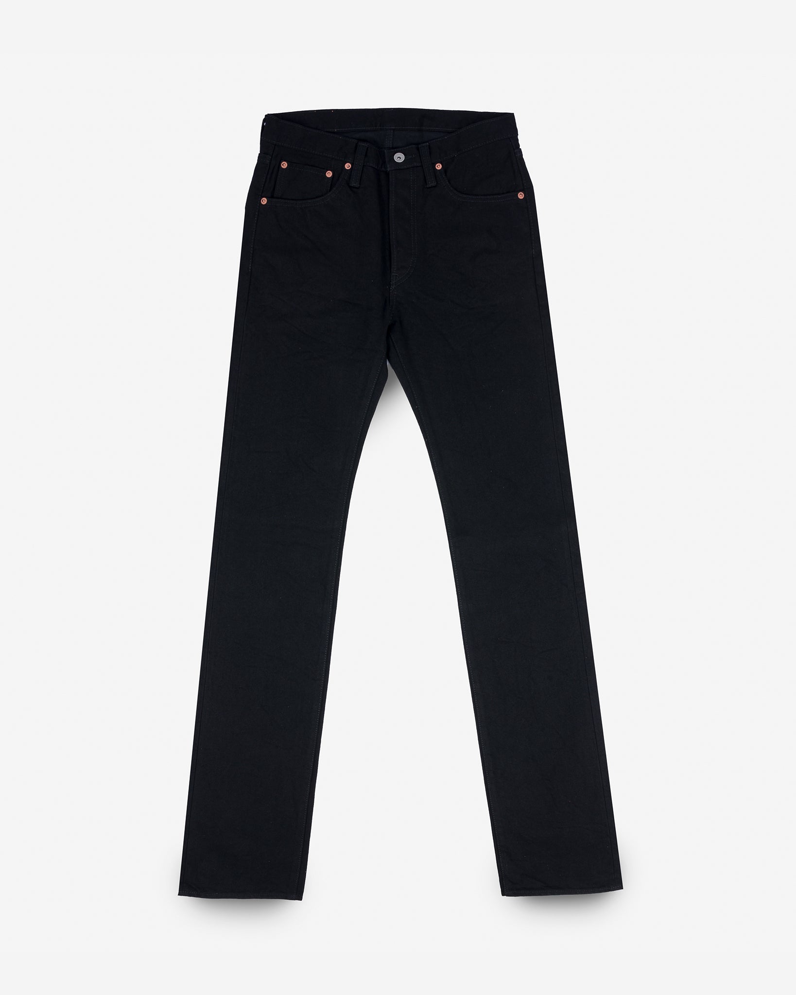 14oz Selvedge Denim Slim Straight Cut Jeans - Black/Black