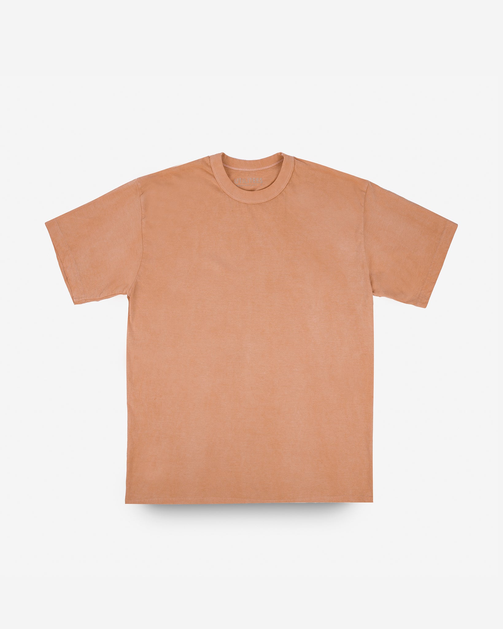 UTILITEES - 5.5oz Loopwheel Crew Neck T-Shirt - Hand Dyed Peach