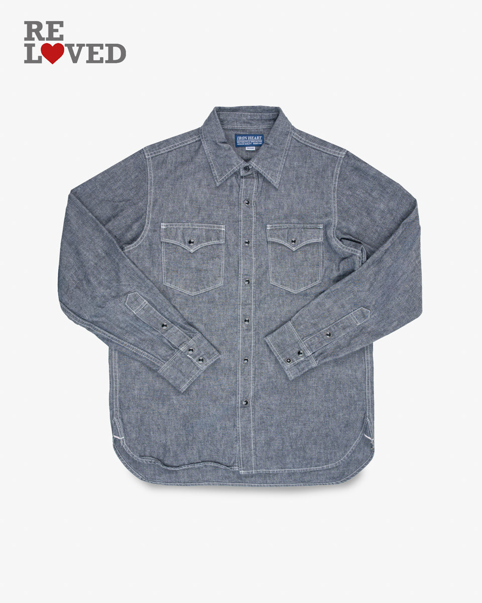 10oz Selvedge Chambray Western Shirt - Black (IHSH-128-BLK) Size M