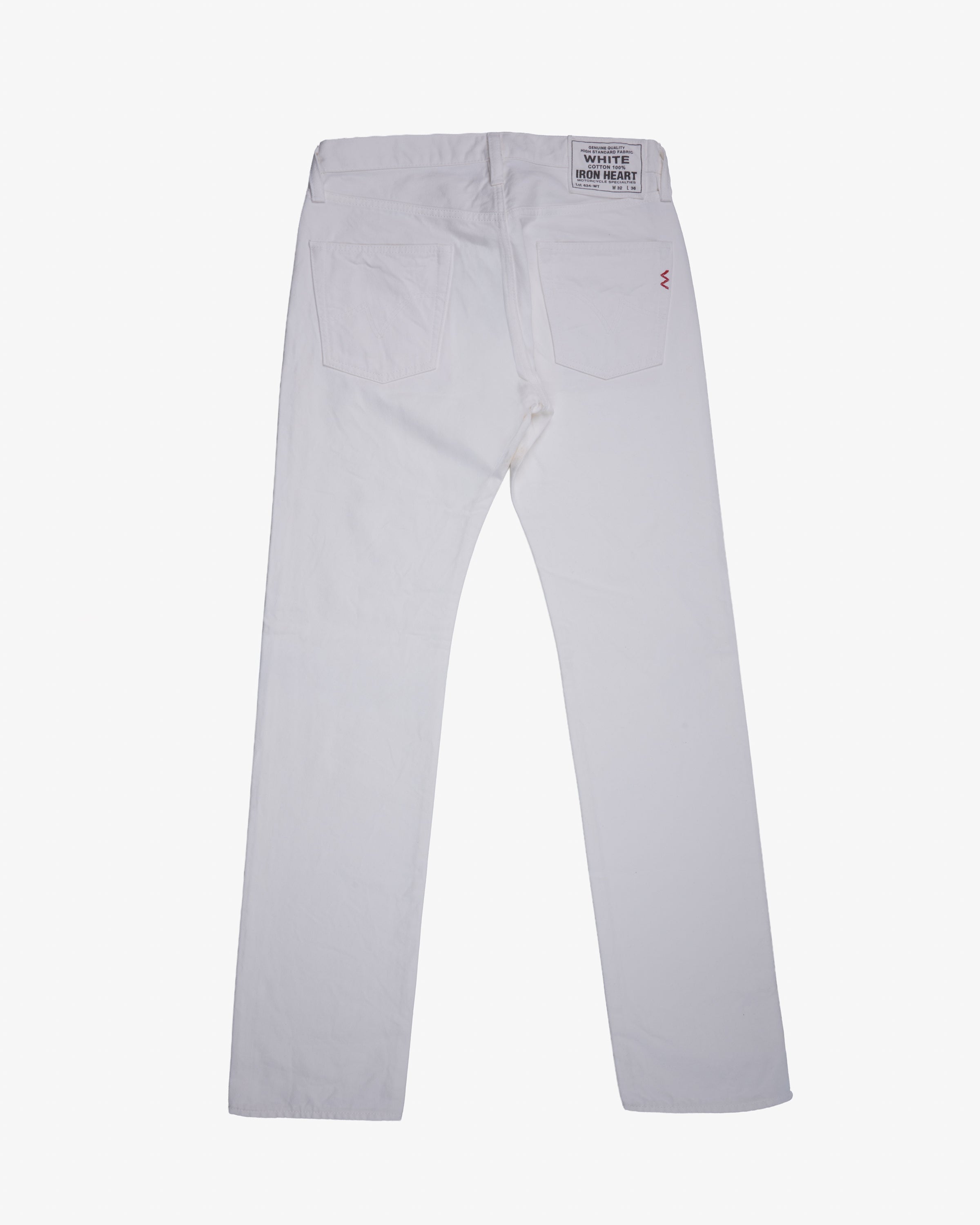 13.5oz Denim Straight Cut Jeans - White (IH-634-WT) Tag 32, Hemmed to 36.5"