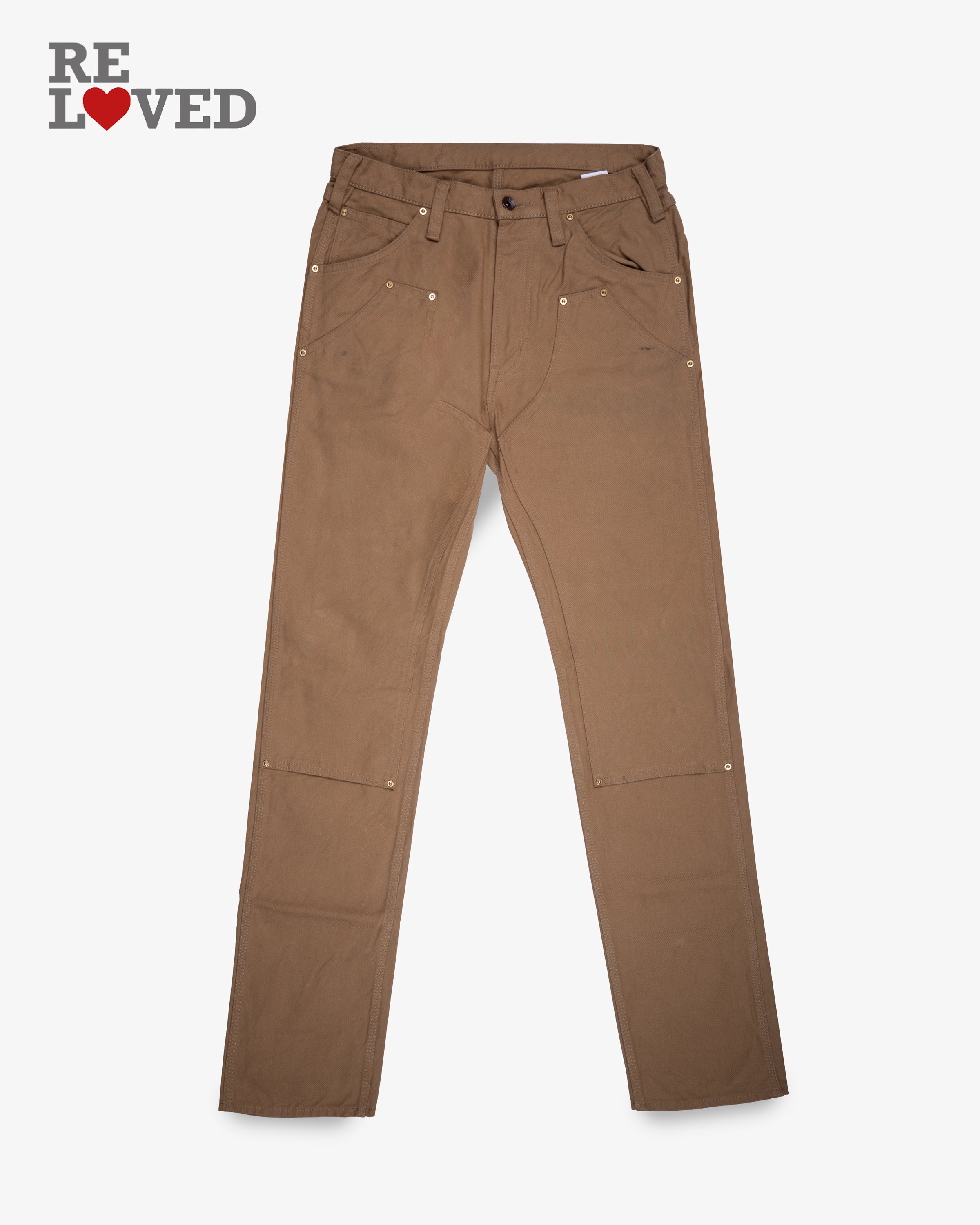 12oz Swedish Serge Double Fronted Work Pants - Mocha (IHDR-602-MOC) Tag 32, Hemmed to 34.0"