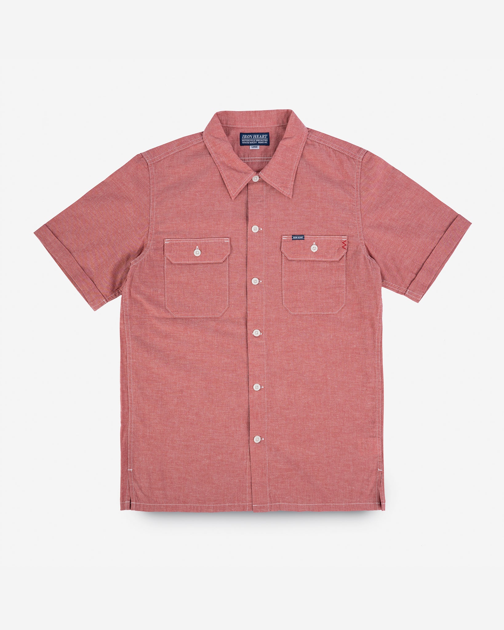 4oz Selvedge Short Sleeved Summer Shirt - Red