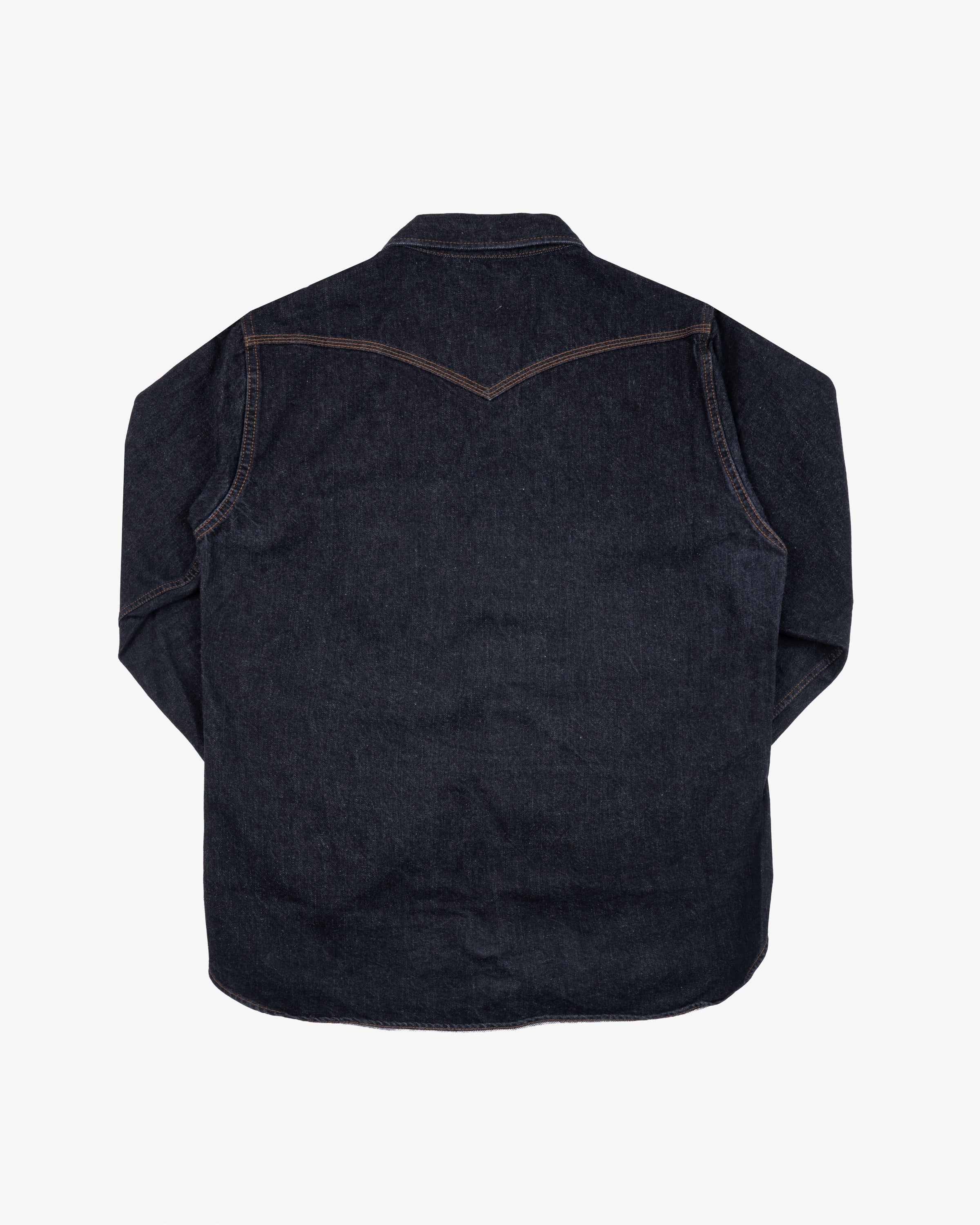 12oz Selvedge Denim Western Shirt - Black (IHSH-33-BLK) Size Large