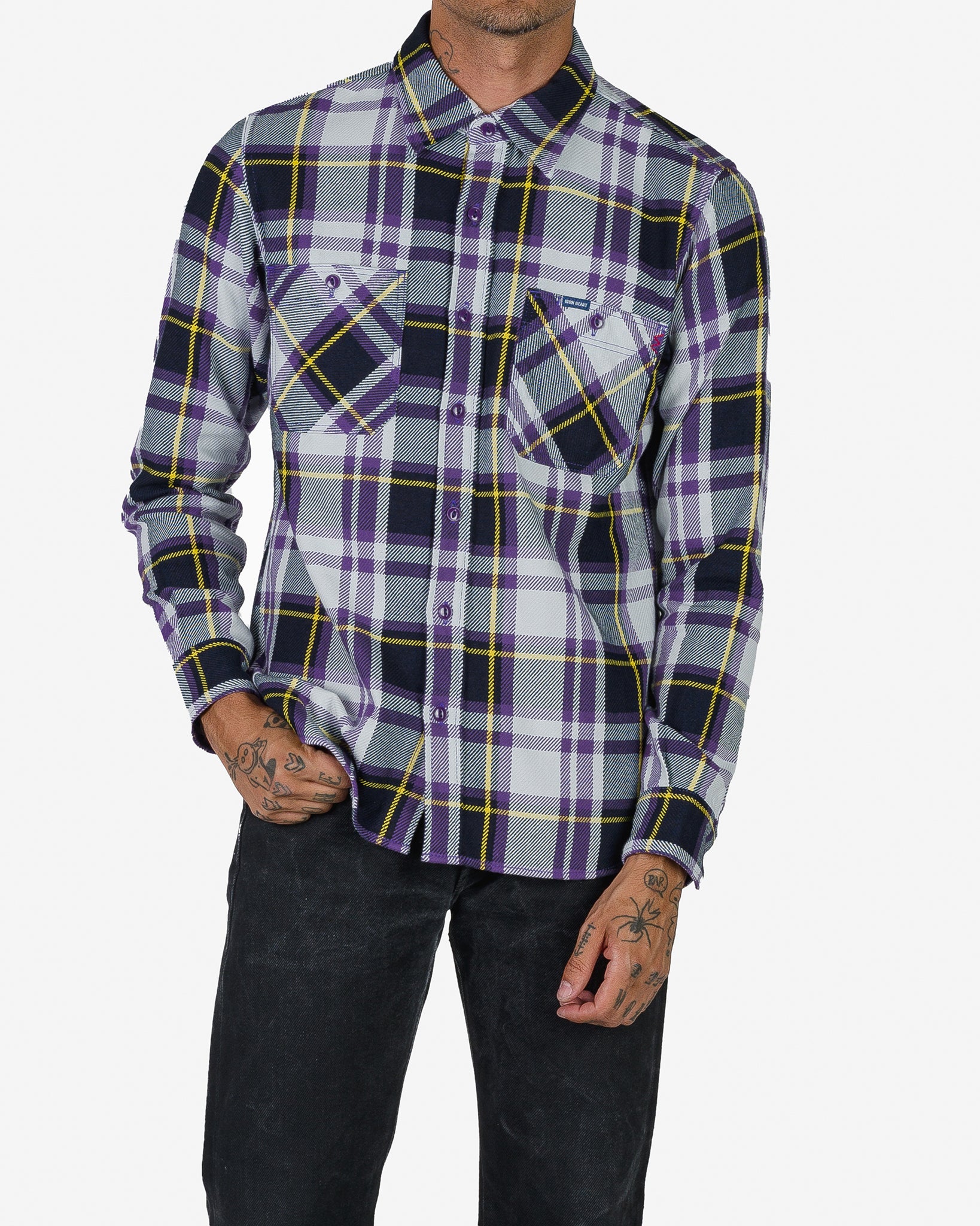 9oz Selvedge American Check Work Shirt - Purple