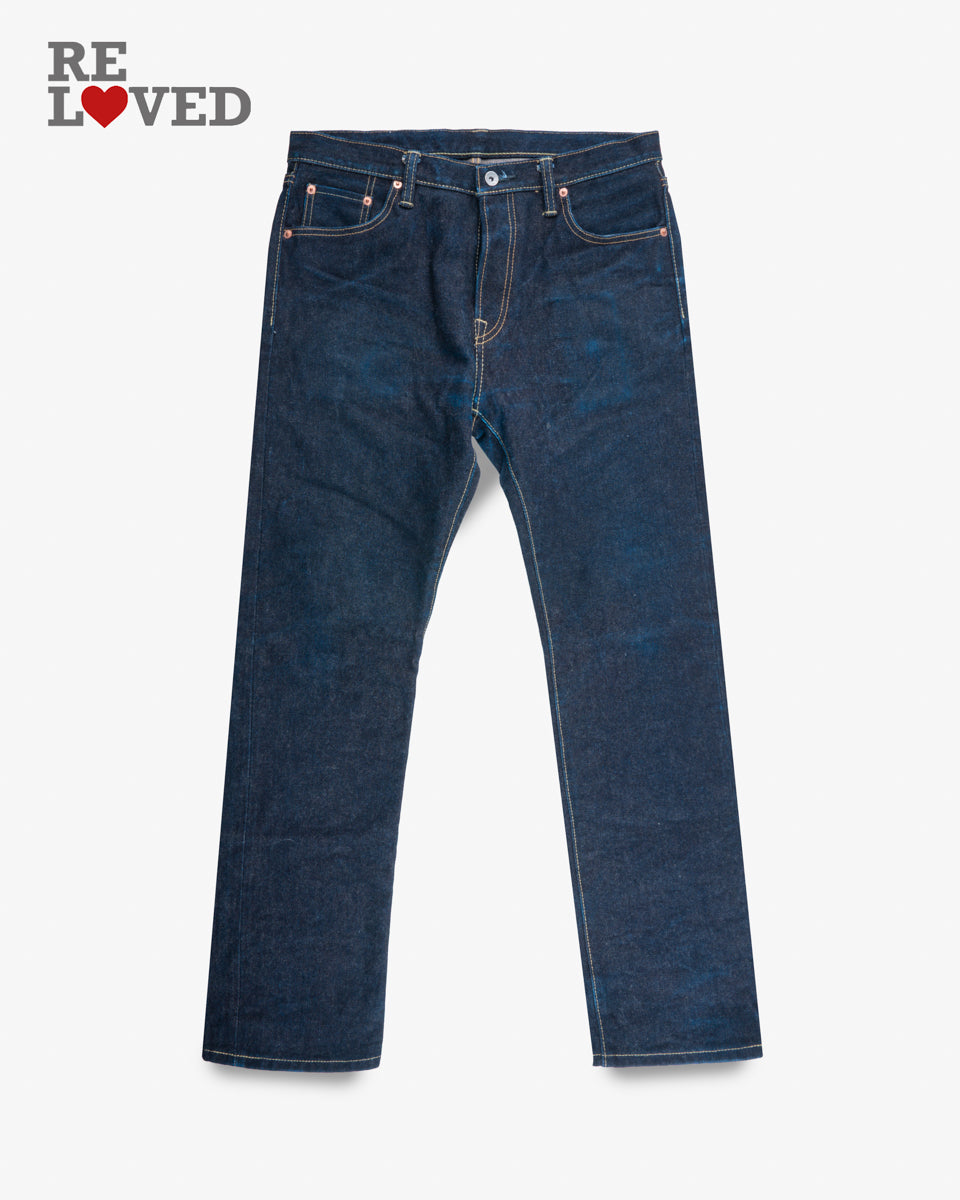 19oz Left Hand Twill Selvedge Denim Slim Straight Cut Jeans - Indigo (IH-666S-19L) Tag 35, Hemmed to 31.5"