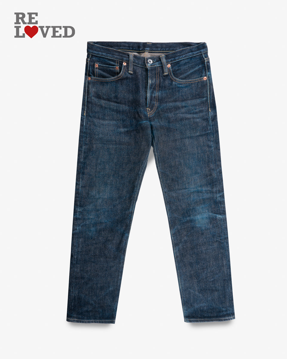 21oz Shinayaka Selvedge Denim Slim Tapered Cut Jeans - Indigo (IH-777-SST) Tag 30, Hemmed to xx.x"