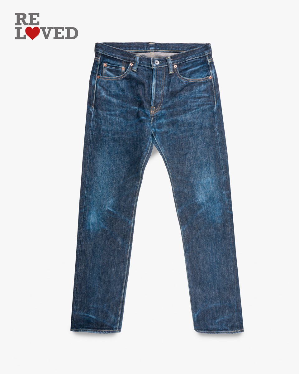 21oz Selvedge Denim Slim Tapered Cut Jeans - Indigo (IH-777S-21SI) Tag 32, Hemmed to 31.5"
