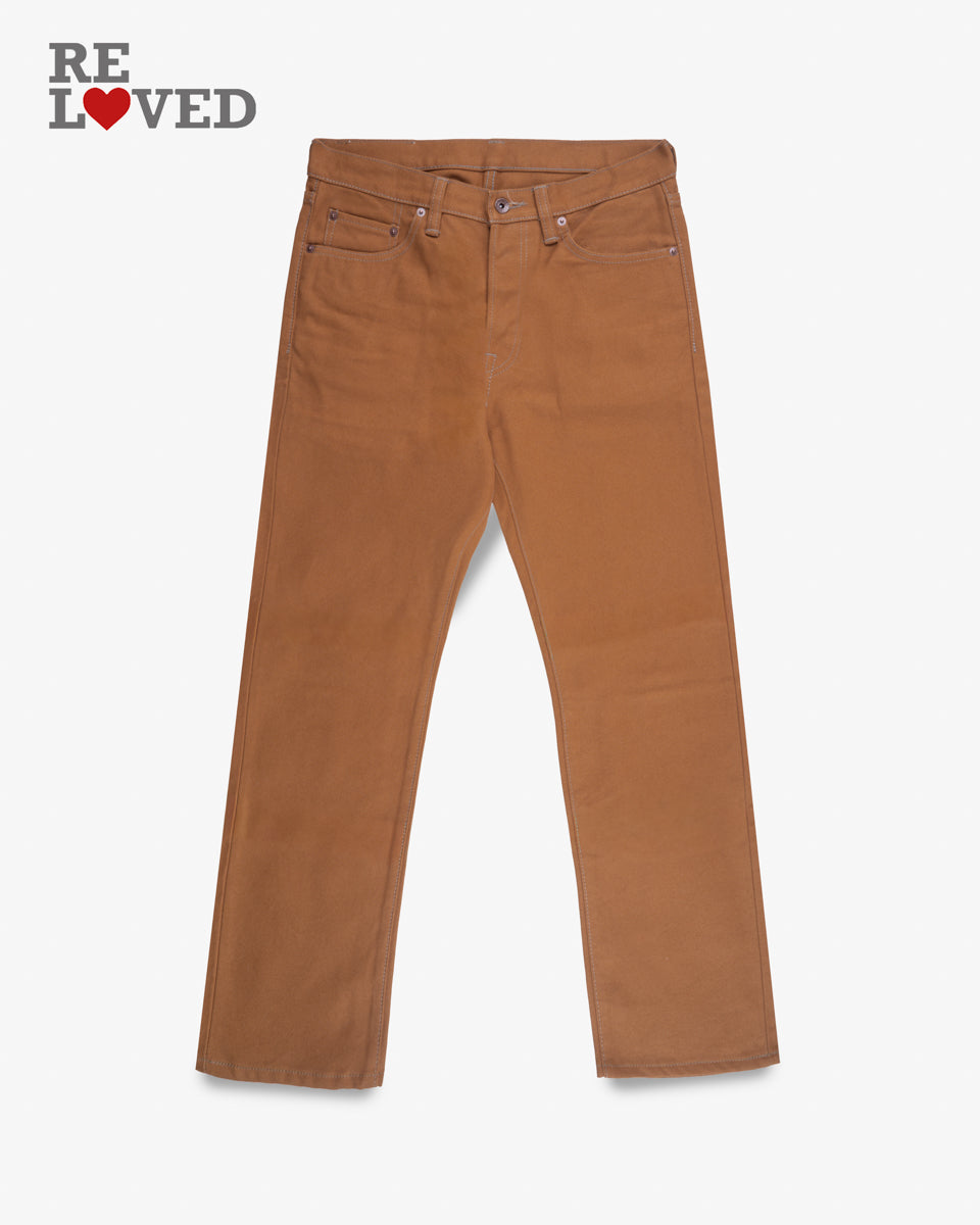 17oz Duck Slim Straight Cut Jeans - Brown (IH-666D) Size 34, Hemmed to 29.5"
