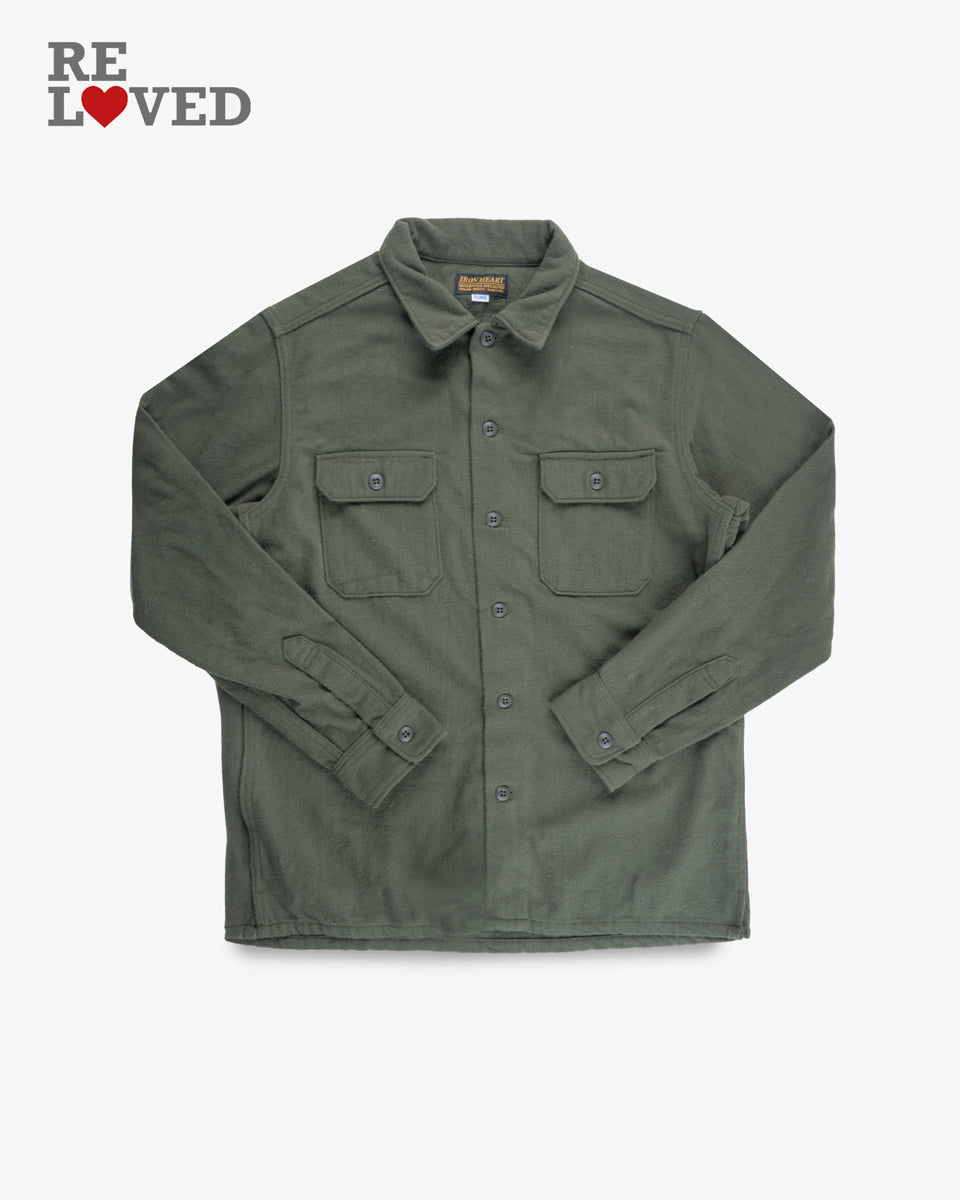10oz Recycled Nylon Mechanic Work Shirt - Olive Drab Green (IHSH-346-ODG) Size XL