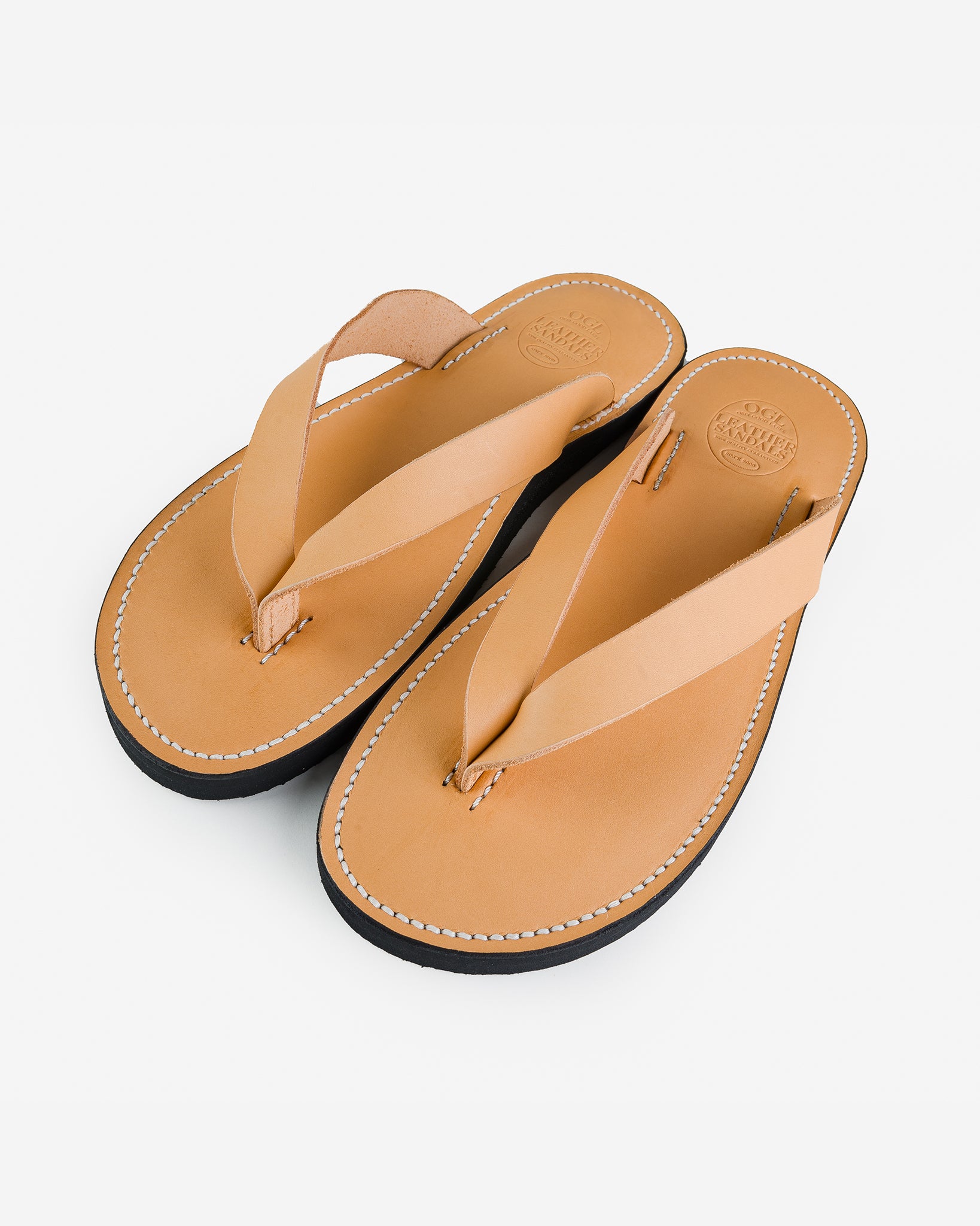 OGL X Dr. Sole Leather Thong Sandals - Natural