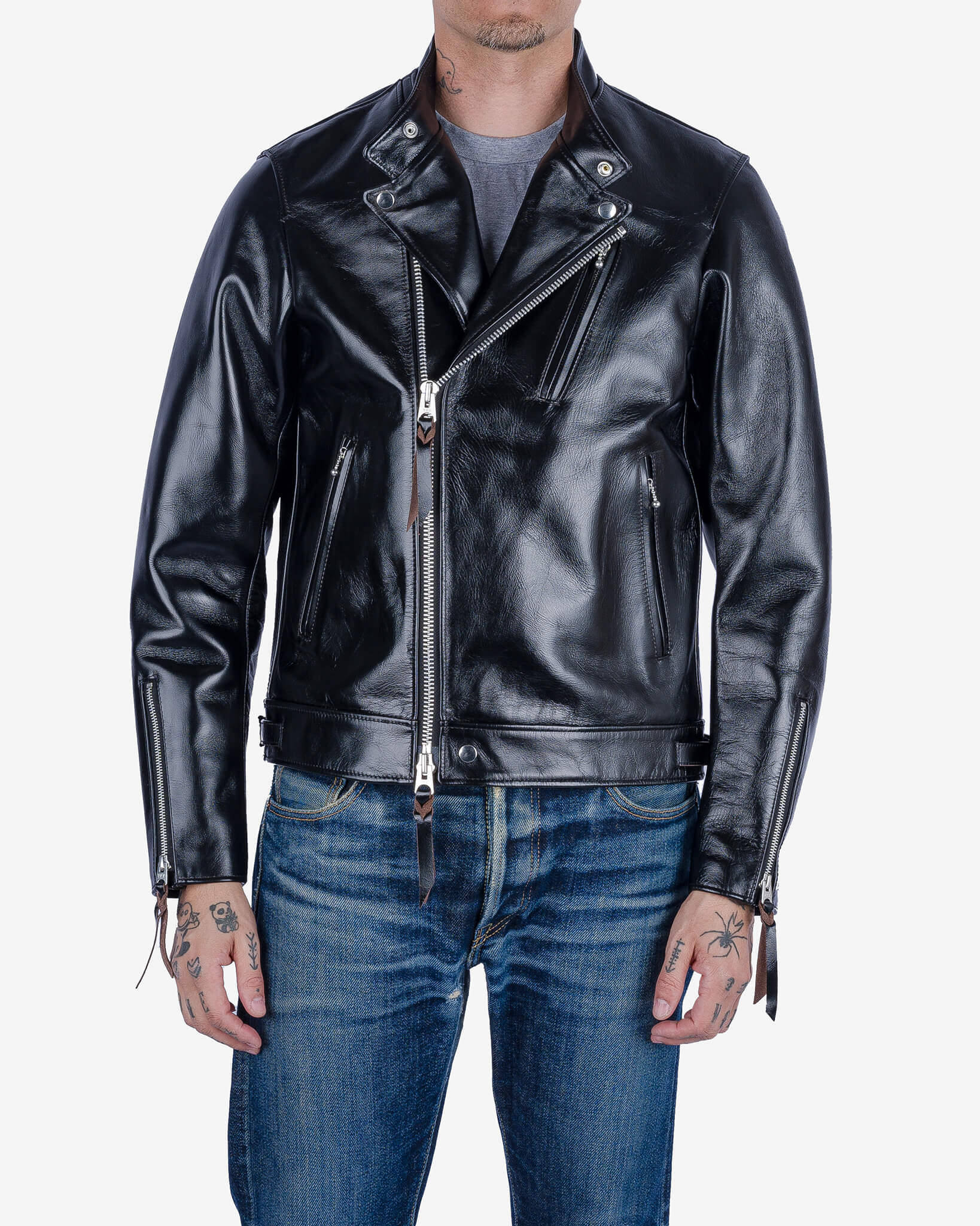 Japanese Horsehide Double Motorcycle Jacket - Black – Iron Heart