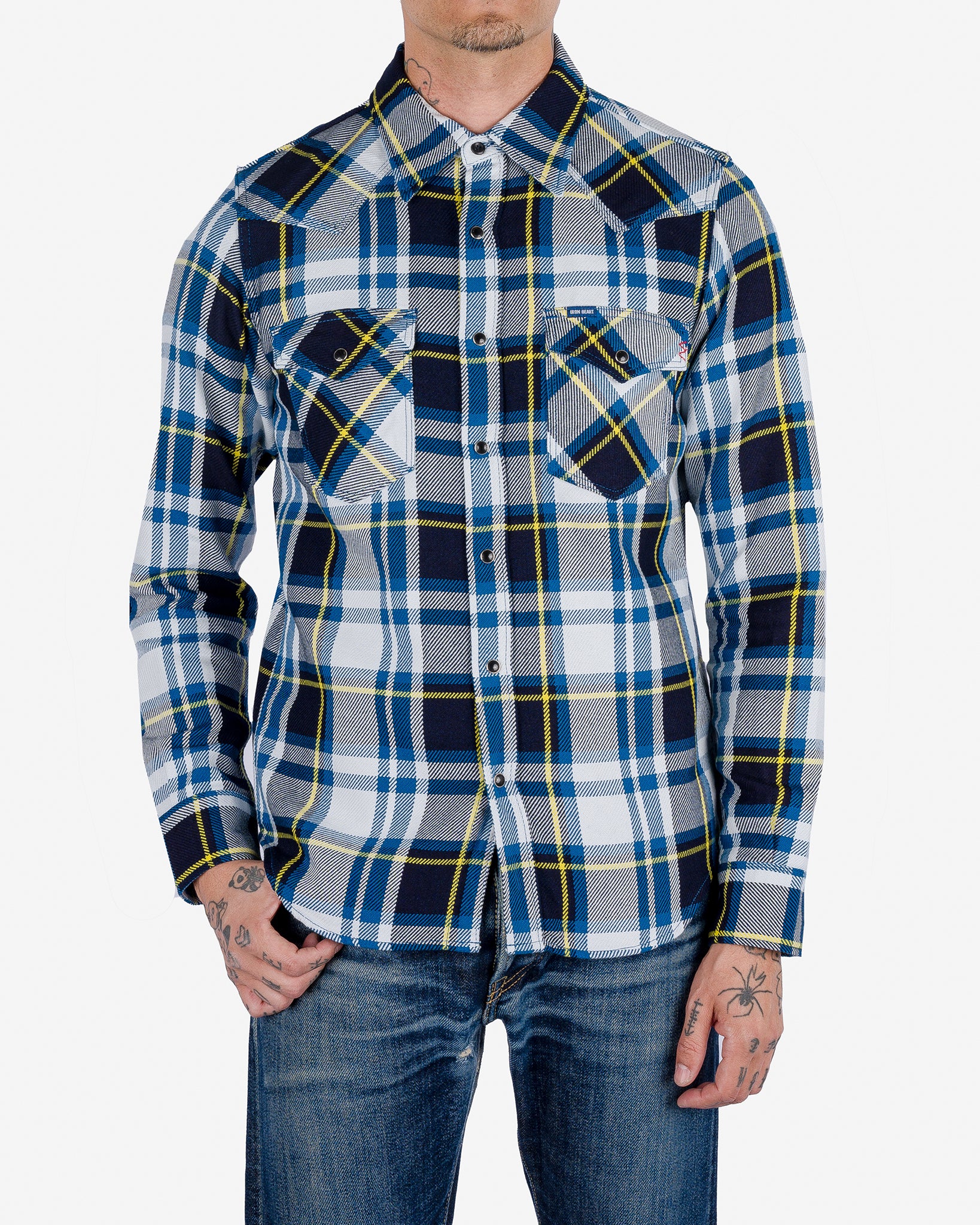 9oz Selvedge American Check Western Shirt - Blue