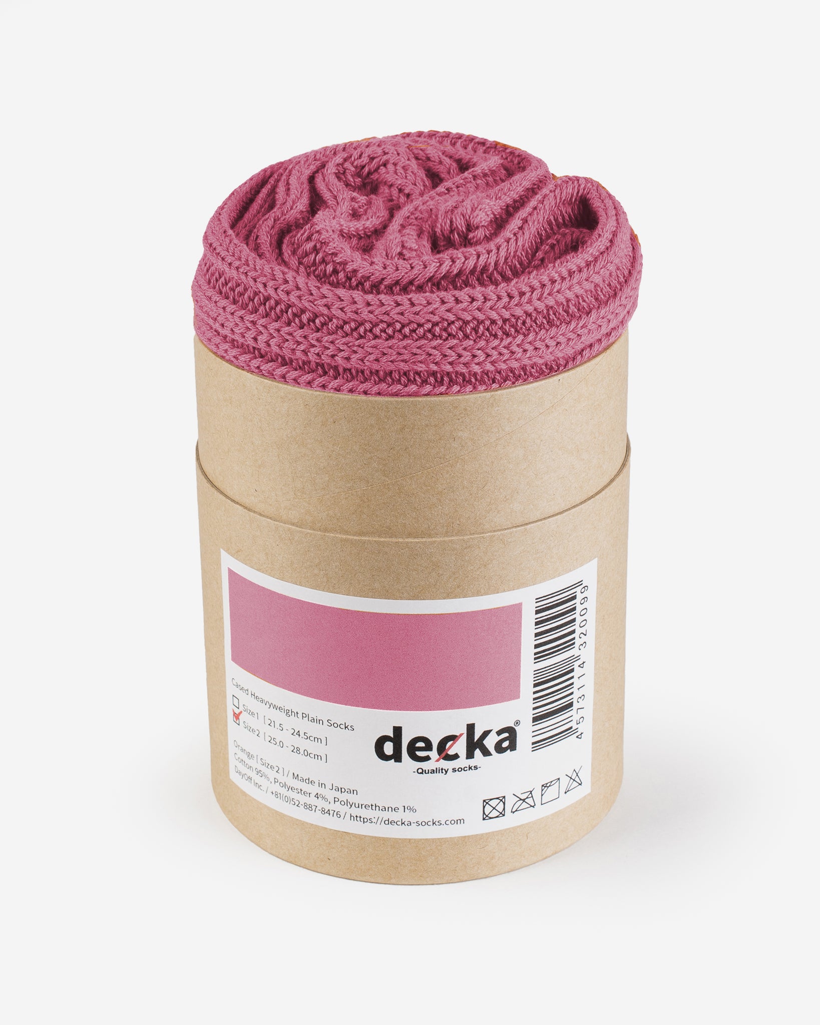 Decka Cased Heavyweight Plain Socks - Flamingo