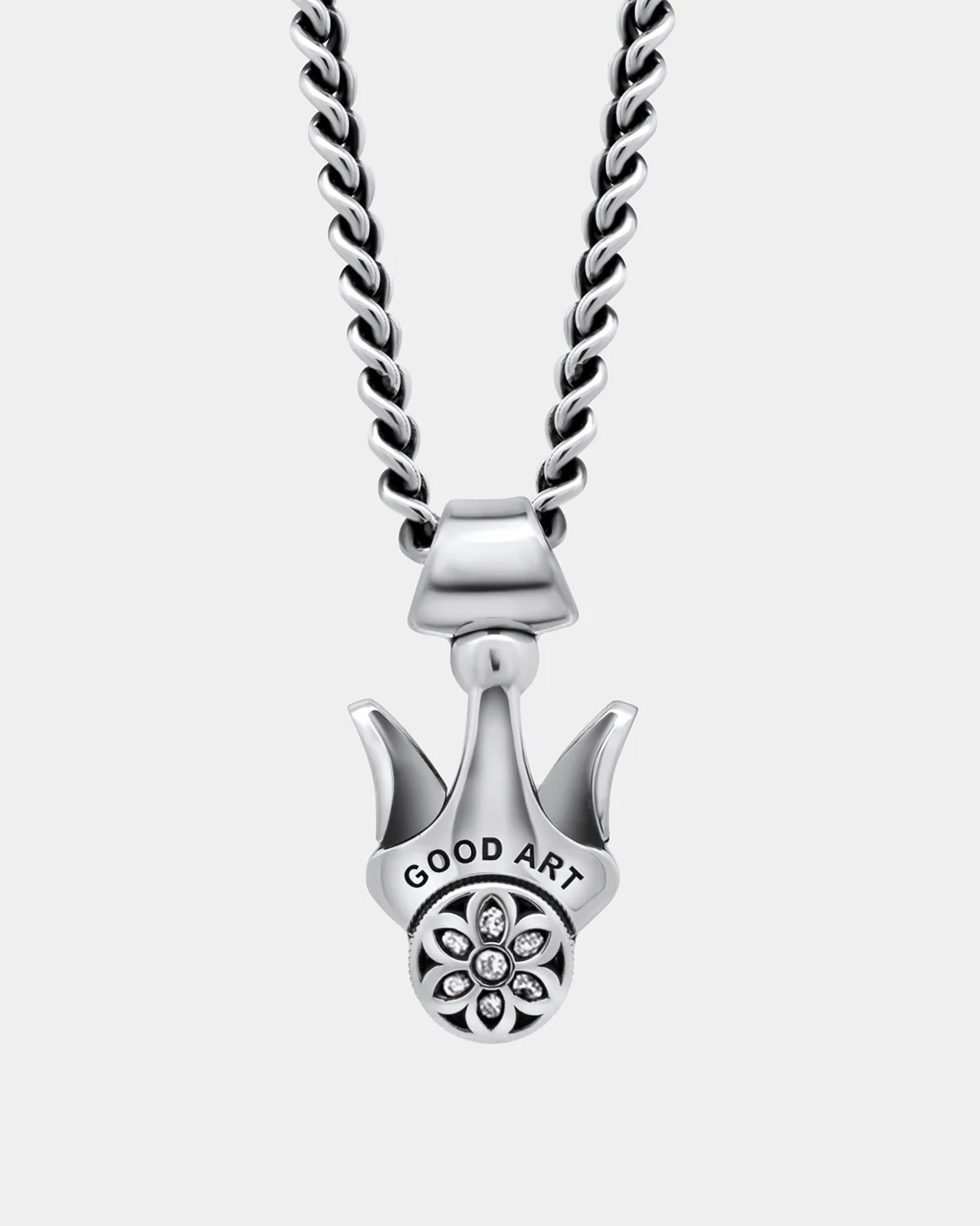 GOOD ART HLYWD Model 10 Button - Sterling Silver with White Diamonds