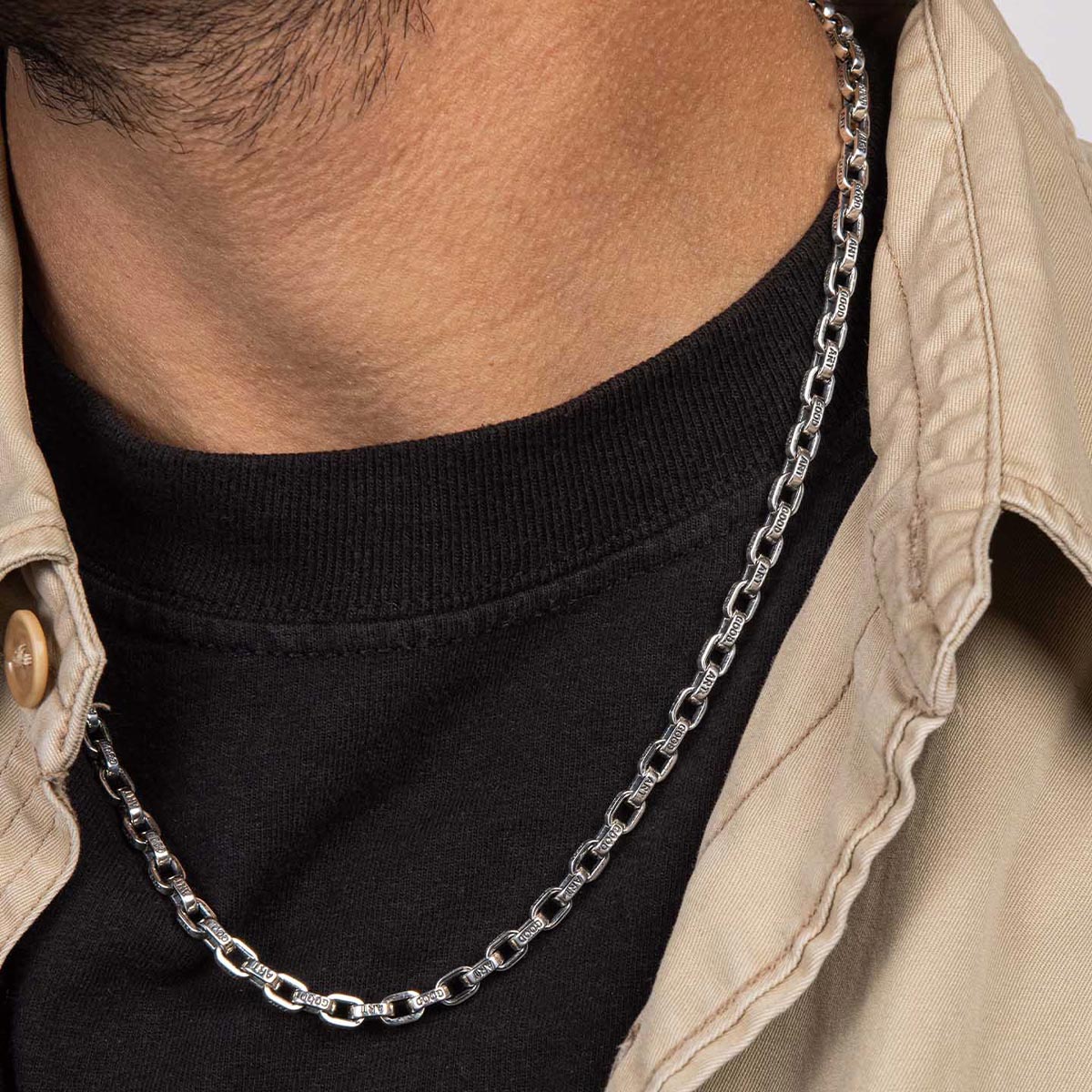 GOOD ART HLYWD Pequeño A Mano Necklace at 21" - Sterling Silver