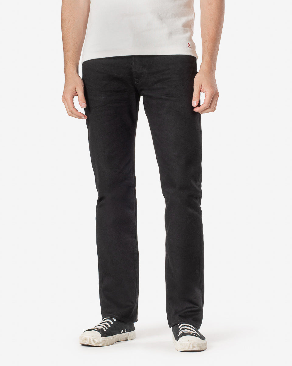 14oz Selvedge Denim Slim Straight Cut Jeans - Black/Black
