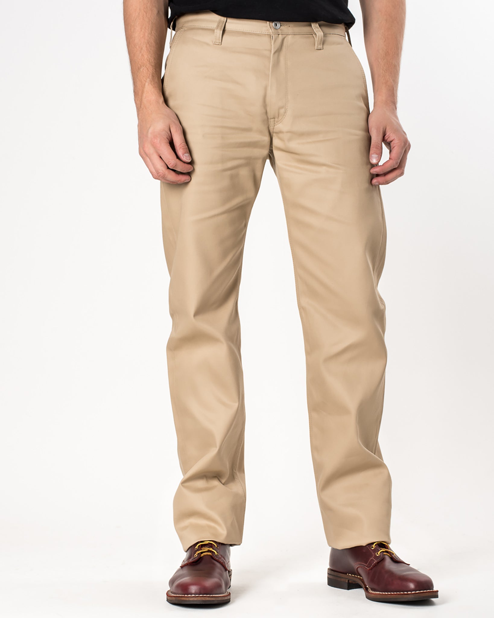 9oz Mercerised Selvedge Cotton Chinos - Khaki