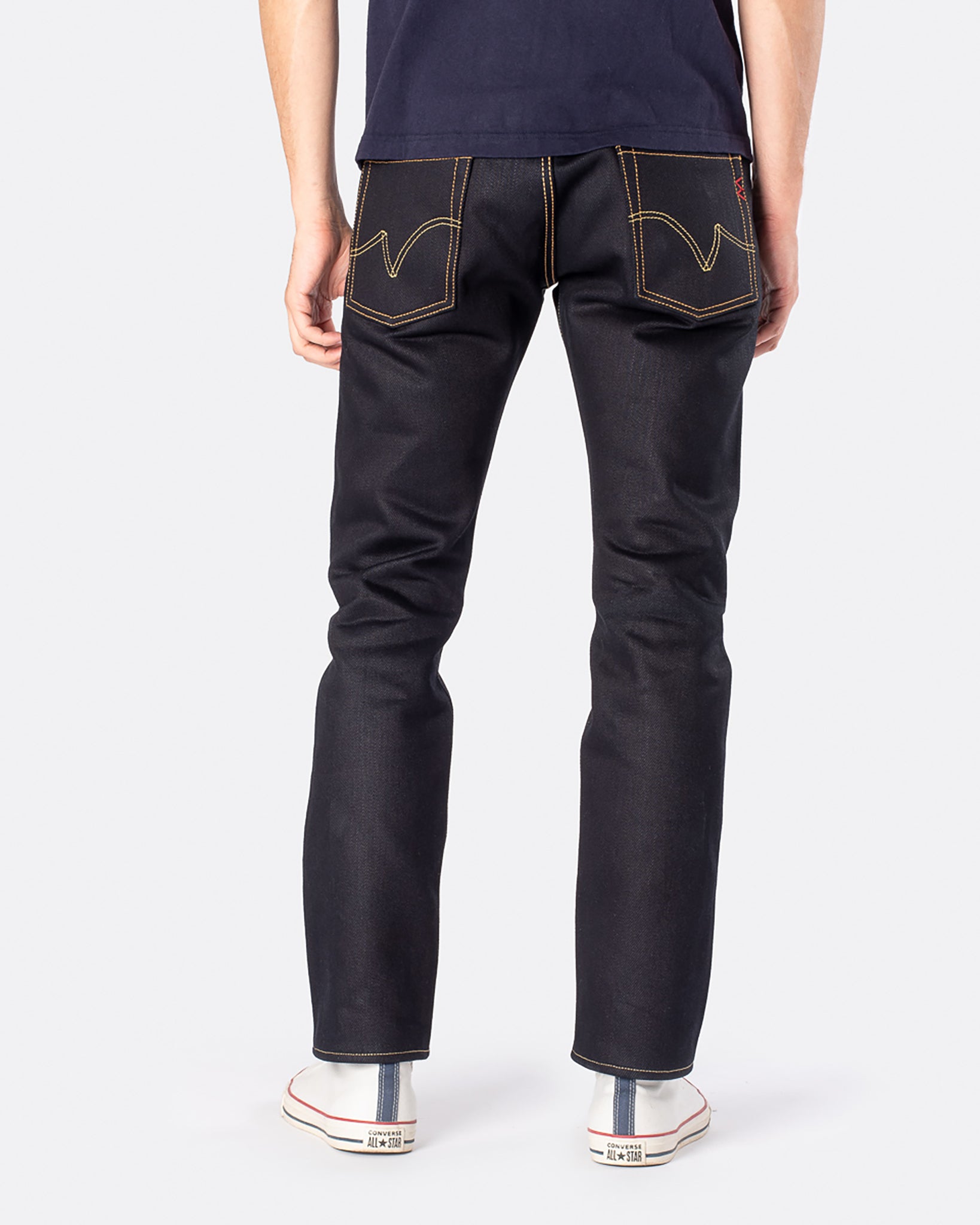 Iron Heart 25oz Selvedge Denim Slim Tapered Jeans - Indigo/Black