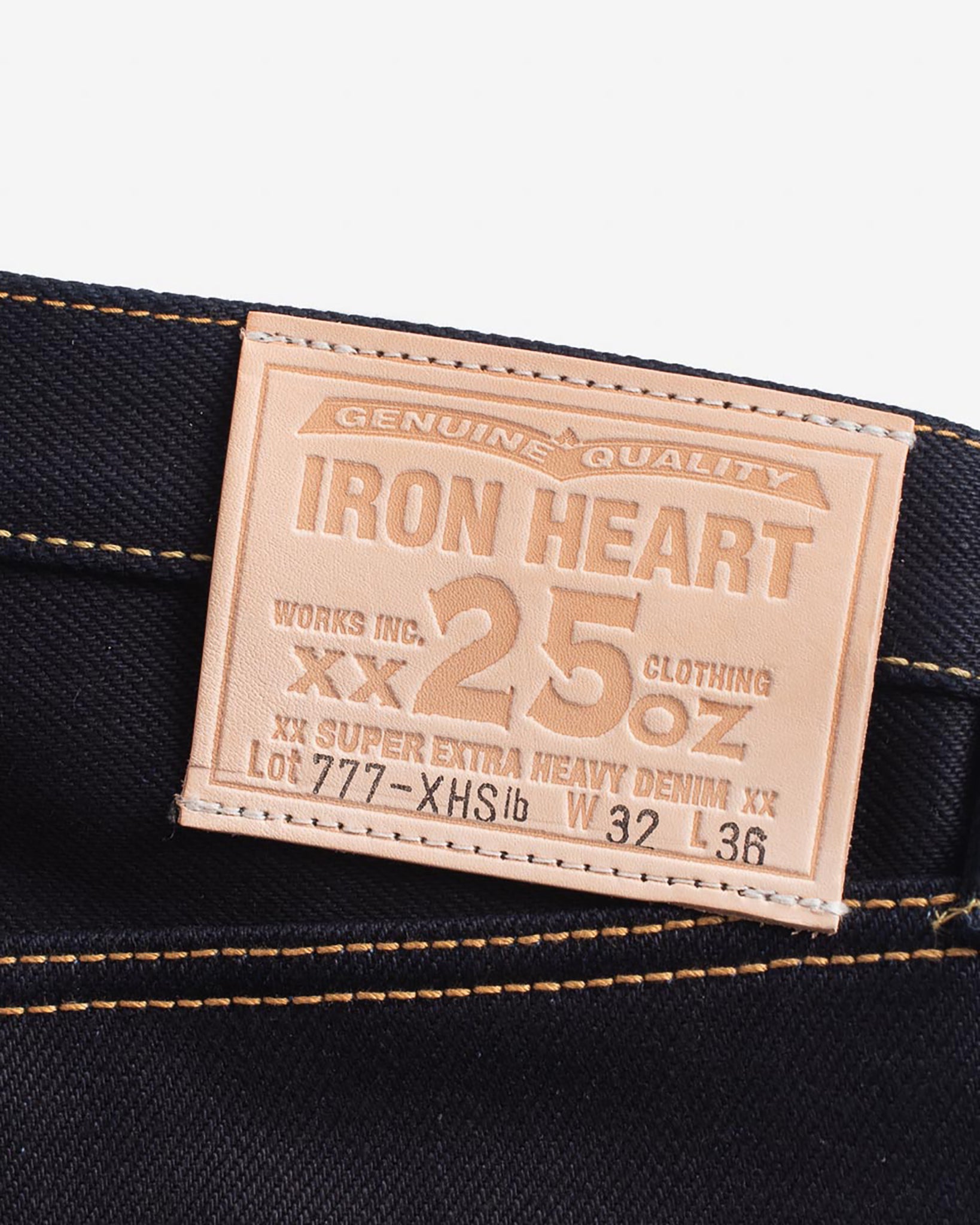 Iron Heart 25oz Selvedge Denim Slim Tapered Jeans - Indigo/Black