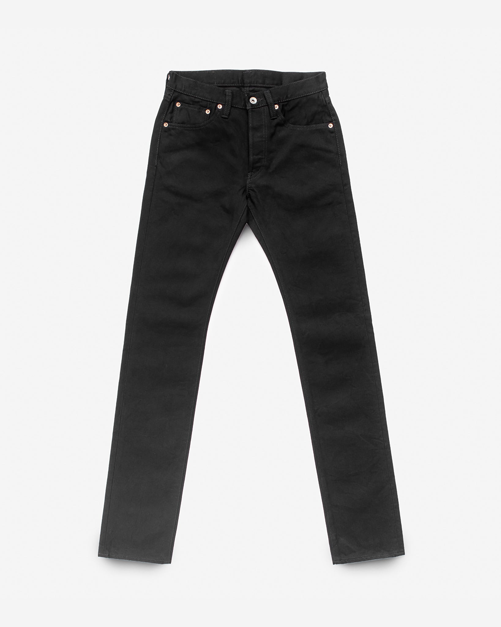 14oz Selvedge Denim Slim Tapered Cut Jeans - Black/Black