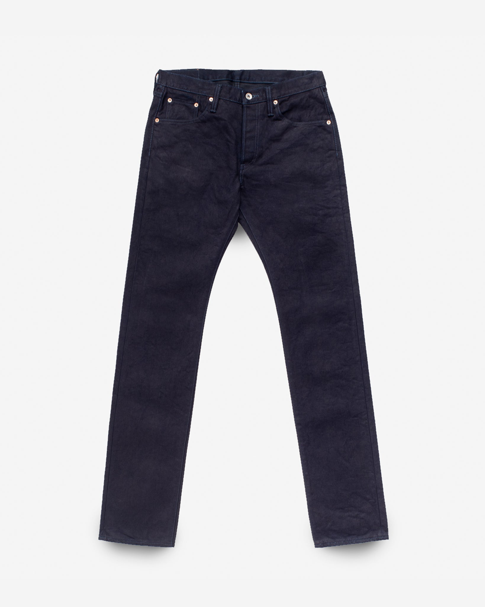 14oz Selvedge Denim Slim Tapered Cut Jeans - Indigo/Black