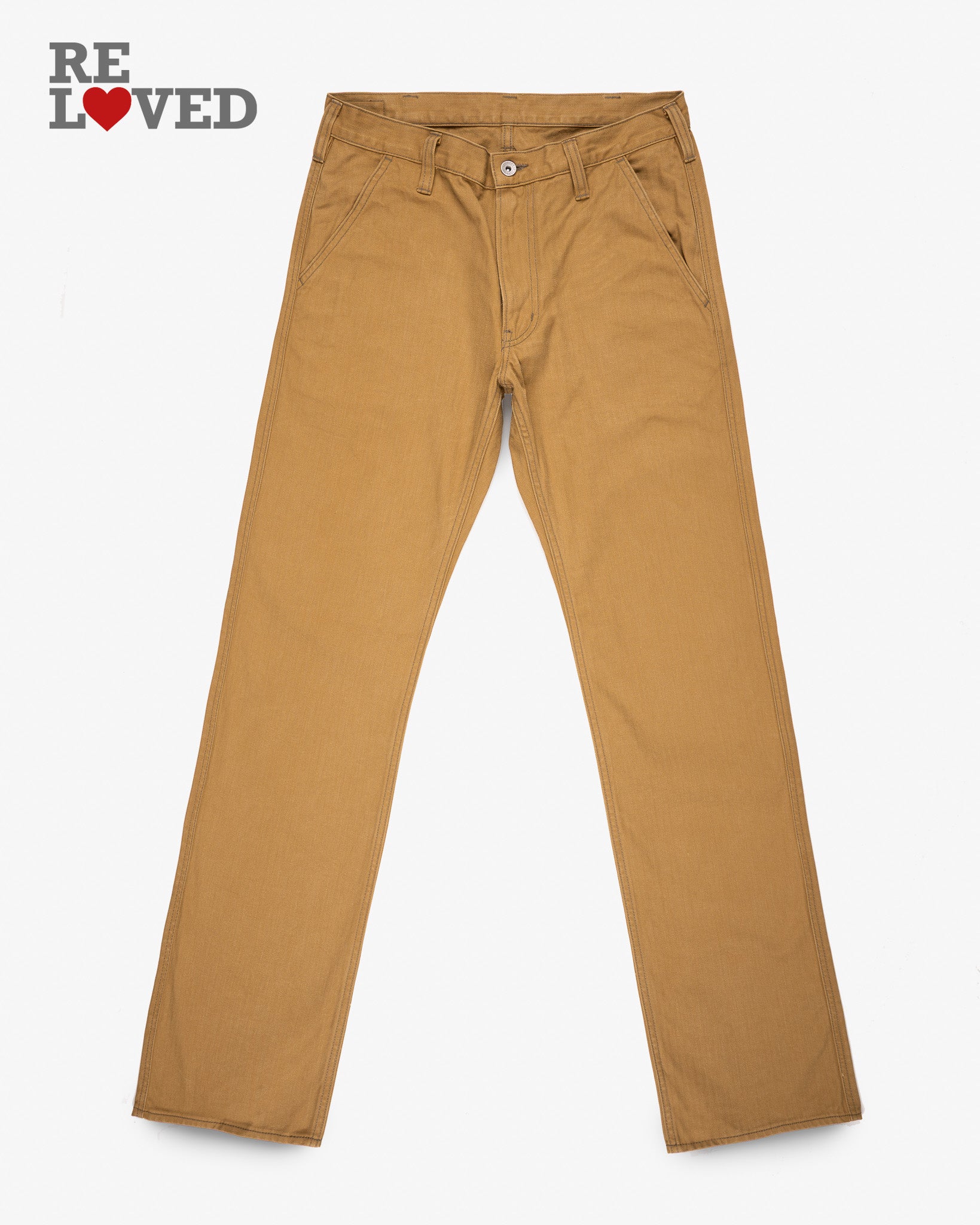 10oz Herringbone Wide Work Pants - Brown (IH-748-BRN) Tag 34, Hemmed to 31.5"