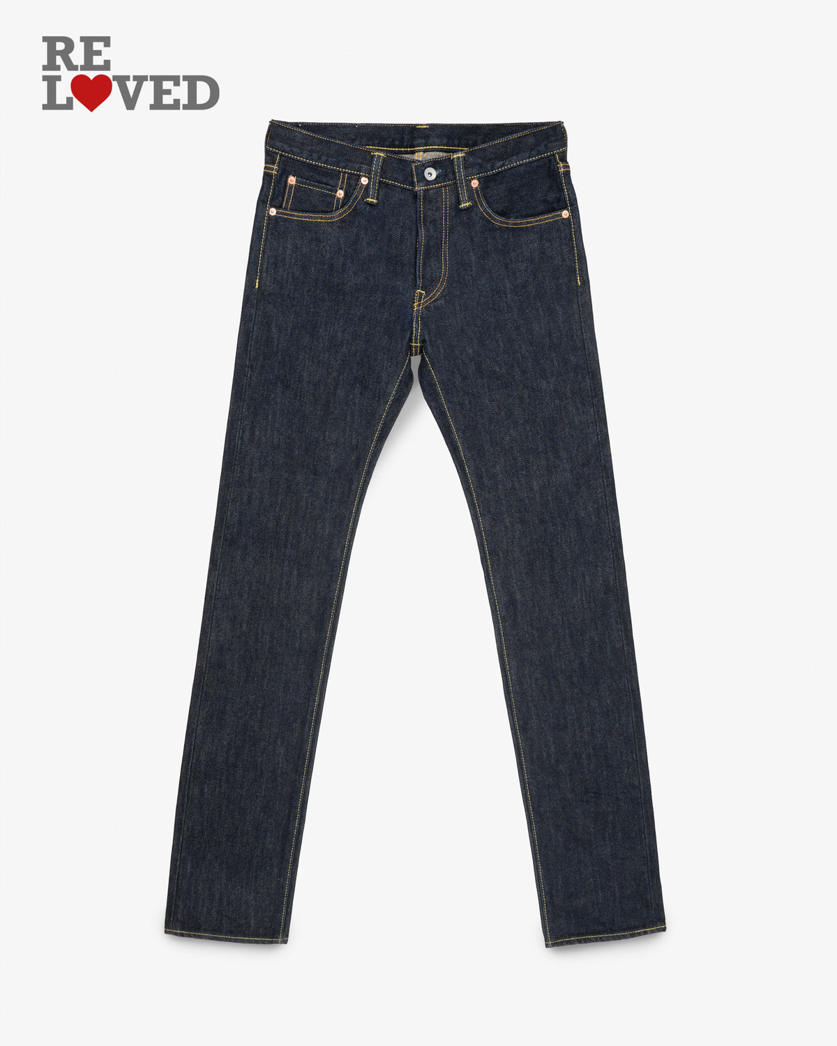 21oz Selvedge Denim Slim Tapered Cut Jeans - Indigo (IH-777S-21) Tag 33, Hemmed to 29.5"