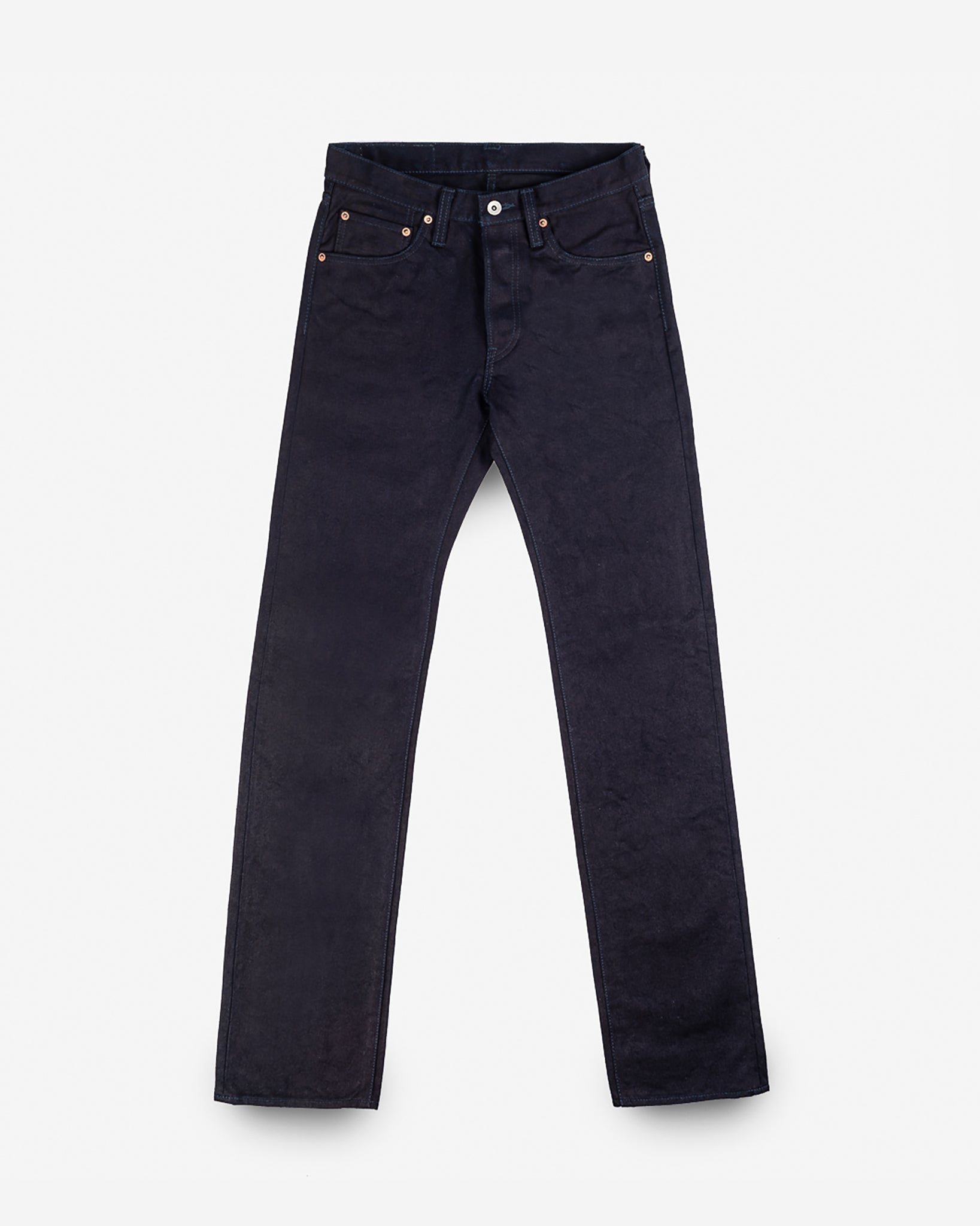 14oz Selvedge Denim Slim Straight Cut Jeans - Indigo/Black
