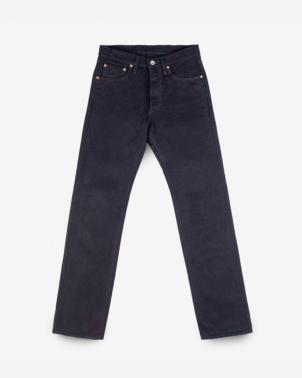 Selvedge Denim Straight Cut Jeans Indigo Black