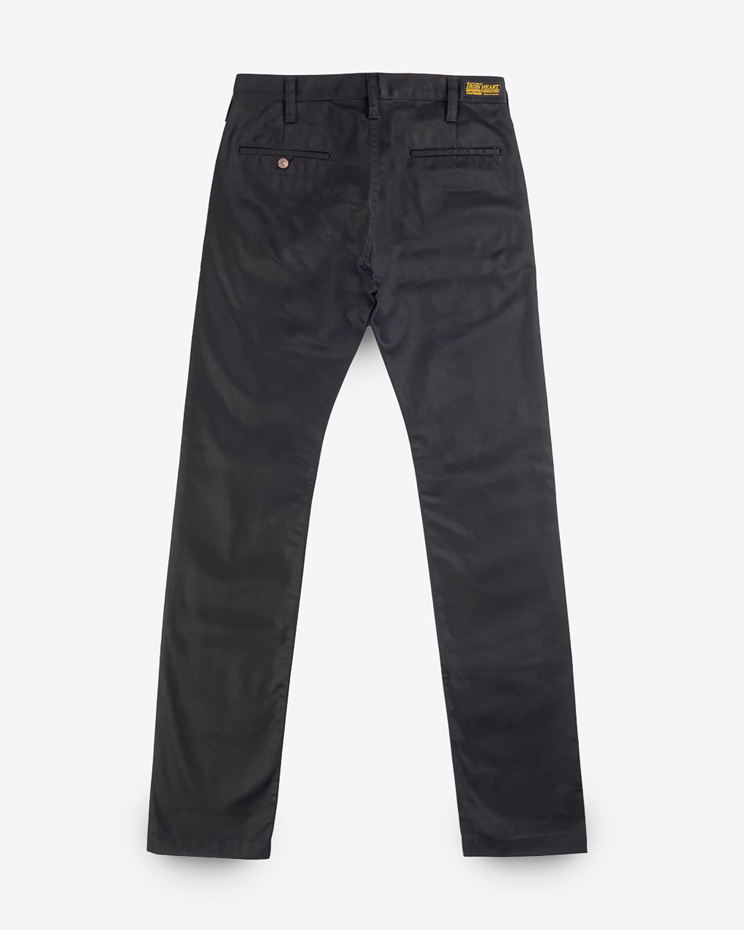 9oz Mercerised Selvedge Cotton Slim Tapered Chinos - Black (IH-721-BLK) Tag 30, Hemmed to 29.5"