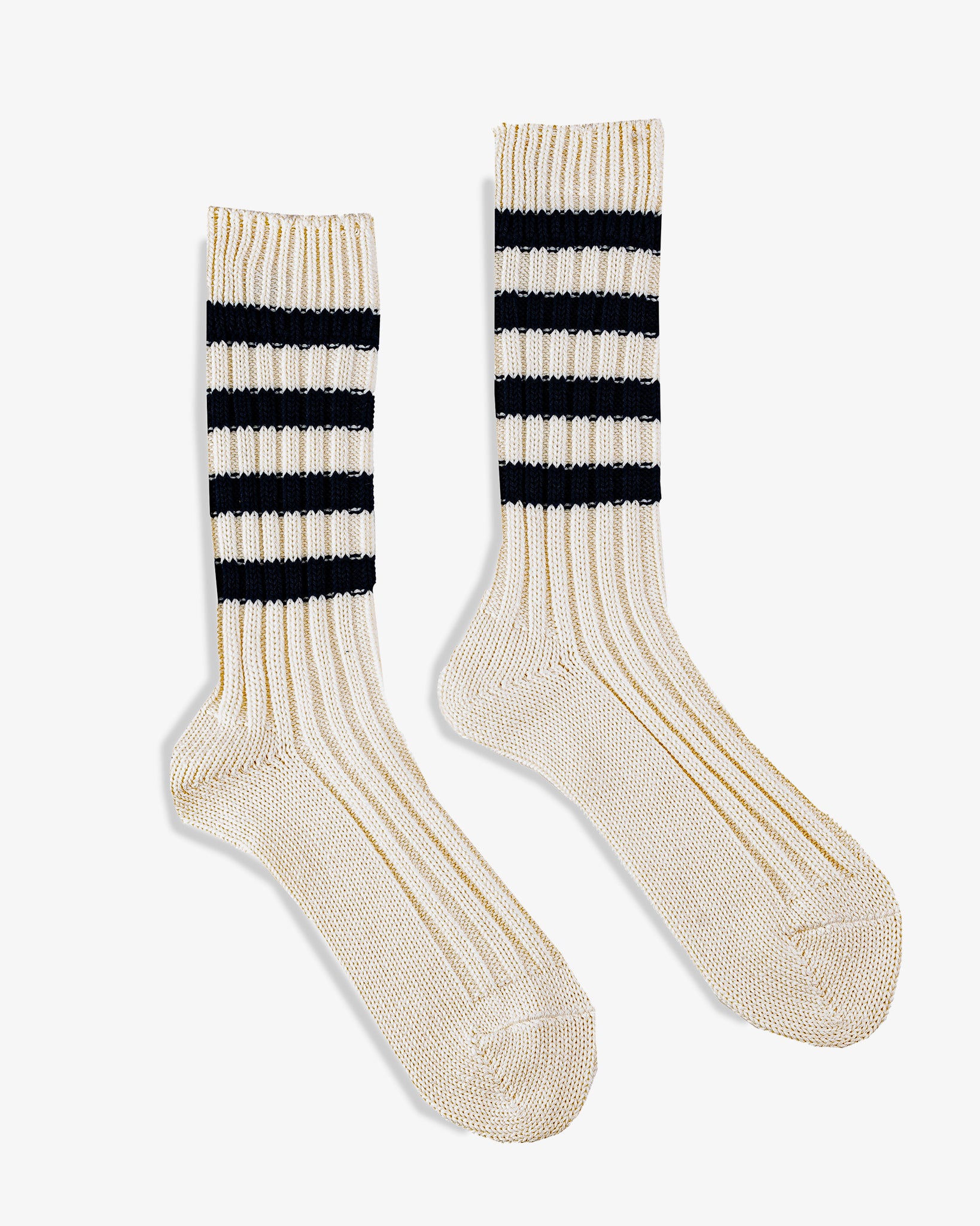 Decka Heavyweight Socks / Stripes - Ivory x Navy