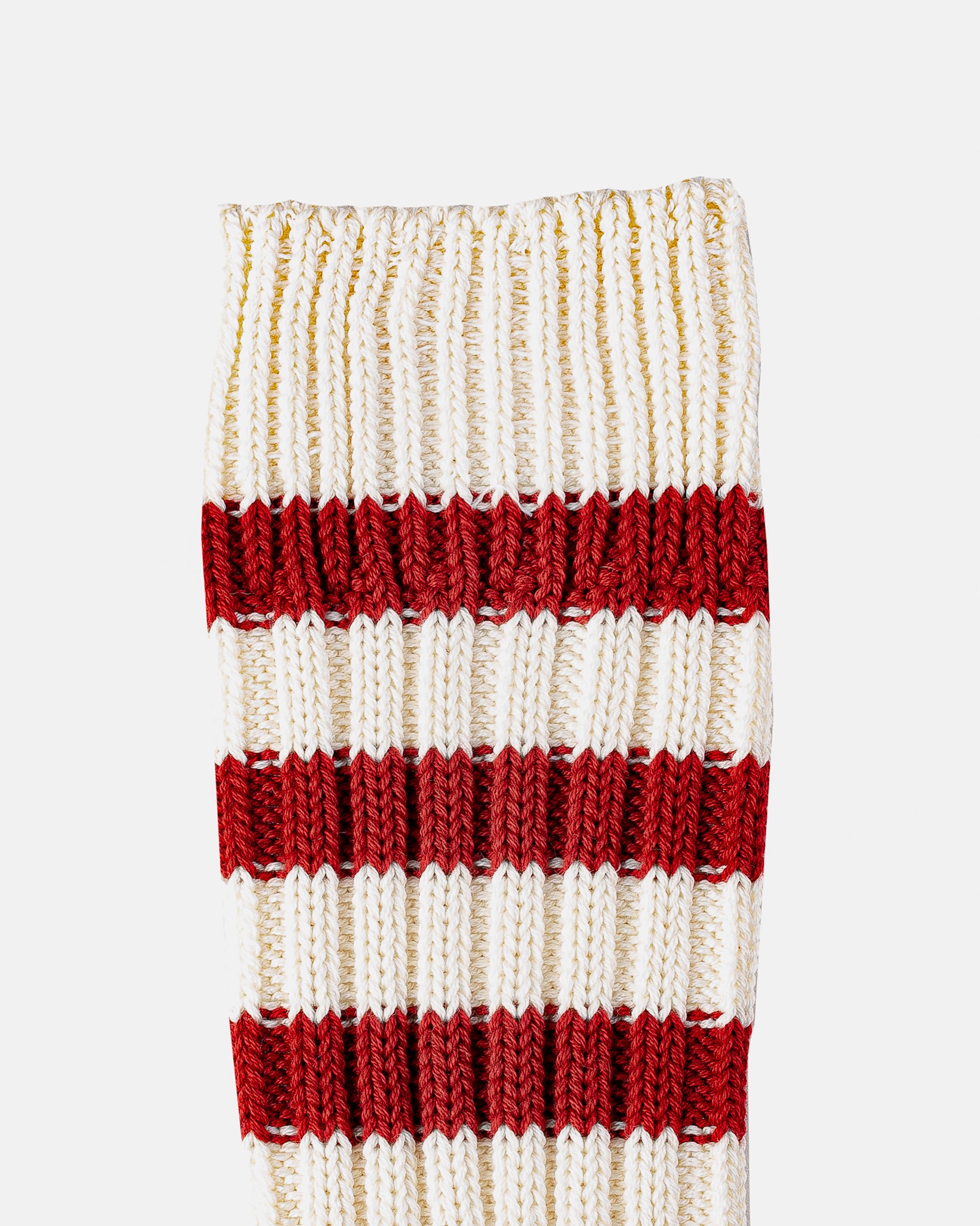 Decka Heavyweight Socks / Stripes - Ivory x Red
