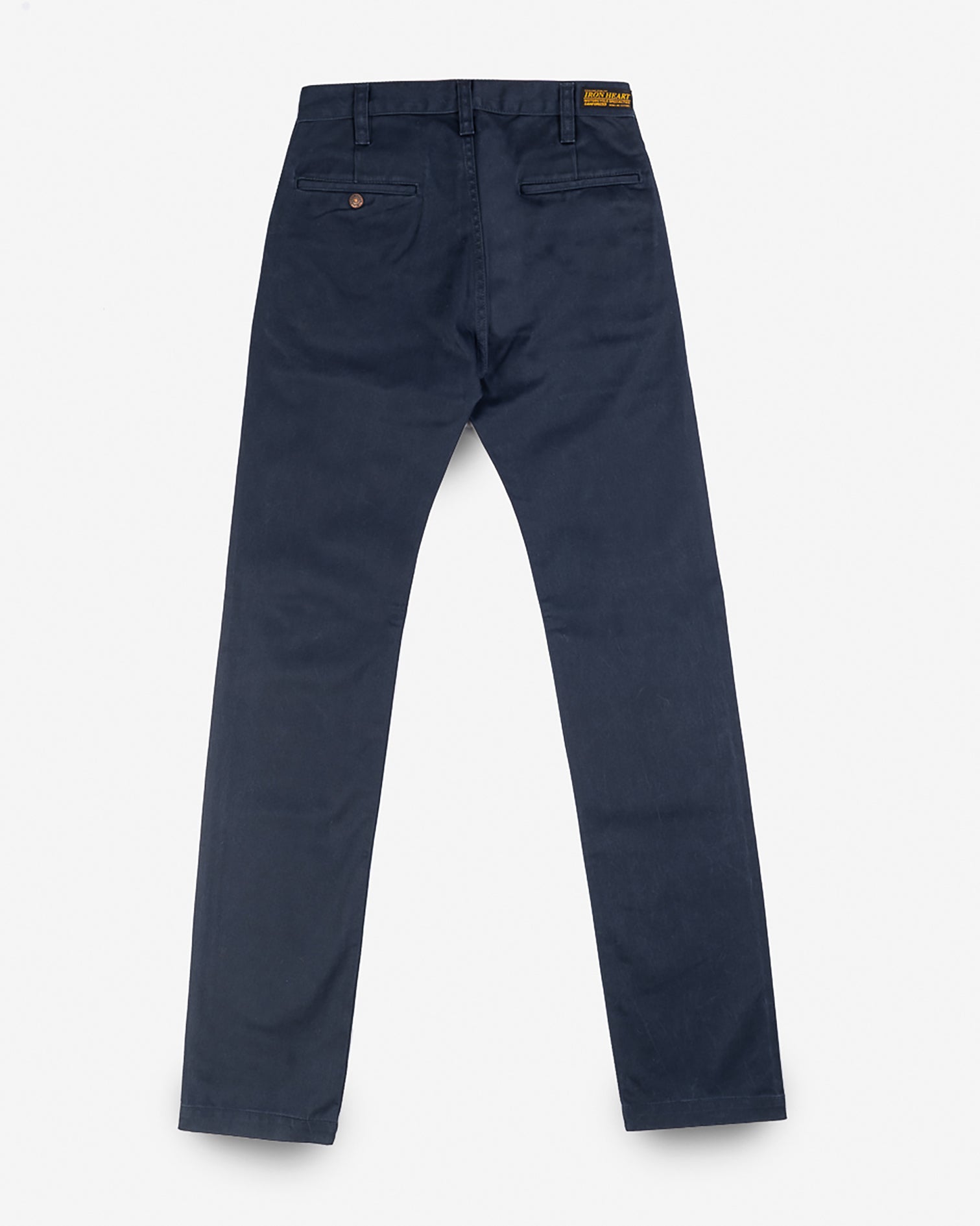 9oz Mercerised Selvedge Cotton Slim Tapered Chinos - Navy (IH-721-NAV) Tag 33, Hemmed to 32.5"