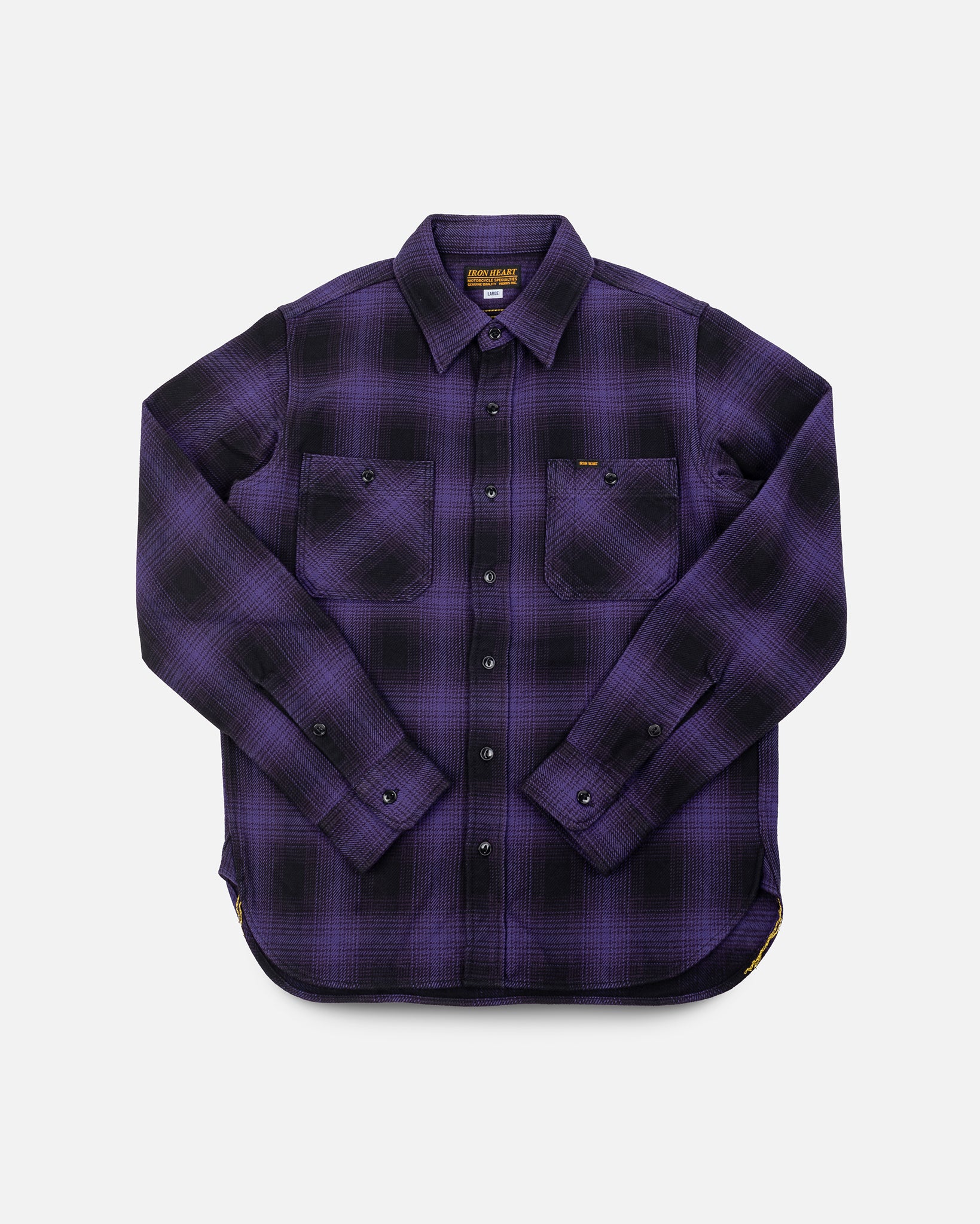 Ultra Heavy Flannel Ombré Check Work Shirt - Purple/Black
