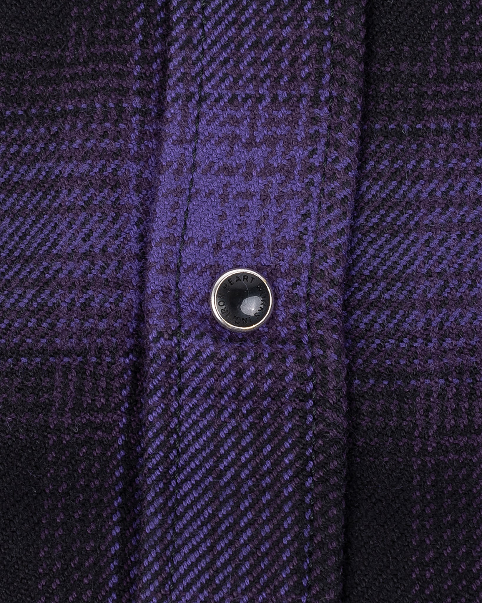 Ultra Heavy Flannel Ombré Check Western Shirt - Purple/Black