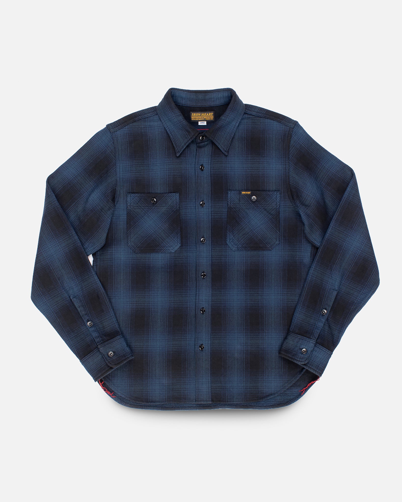 Ultra Heavy Flannel Ombré Check Work Shirt - Navy/Black