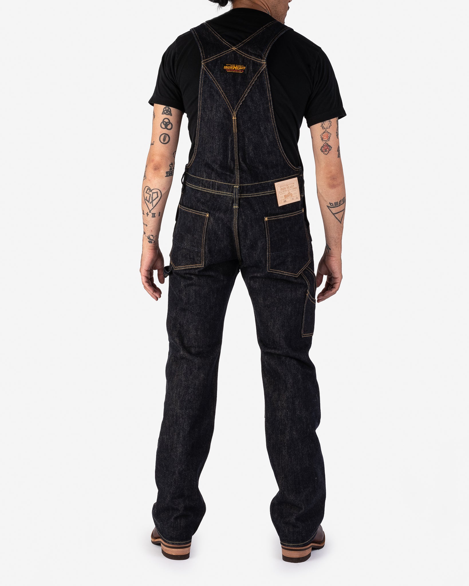 Iron Heart 21oz Japanese Selvedge Indigo Denim Double Knee Overalls
