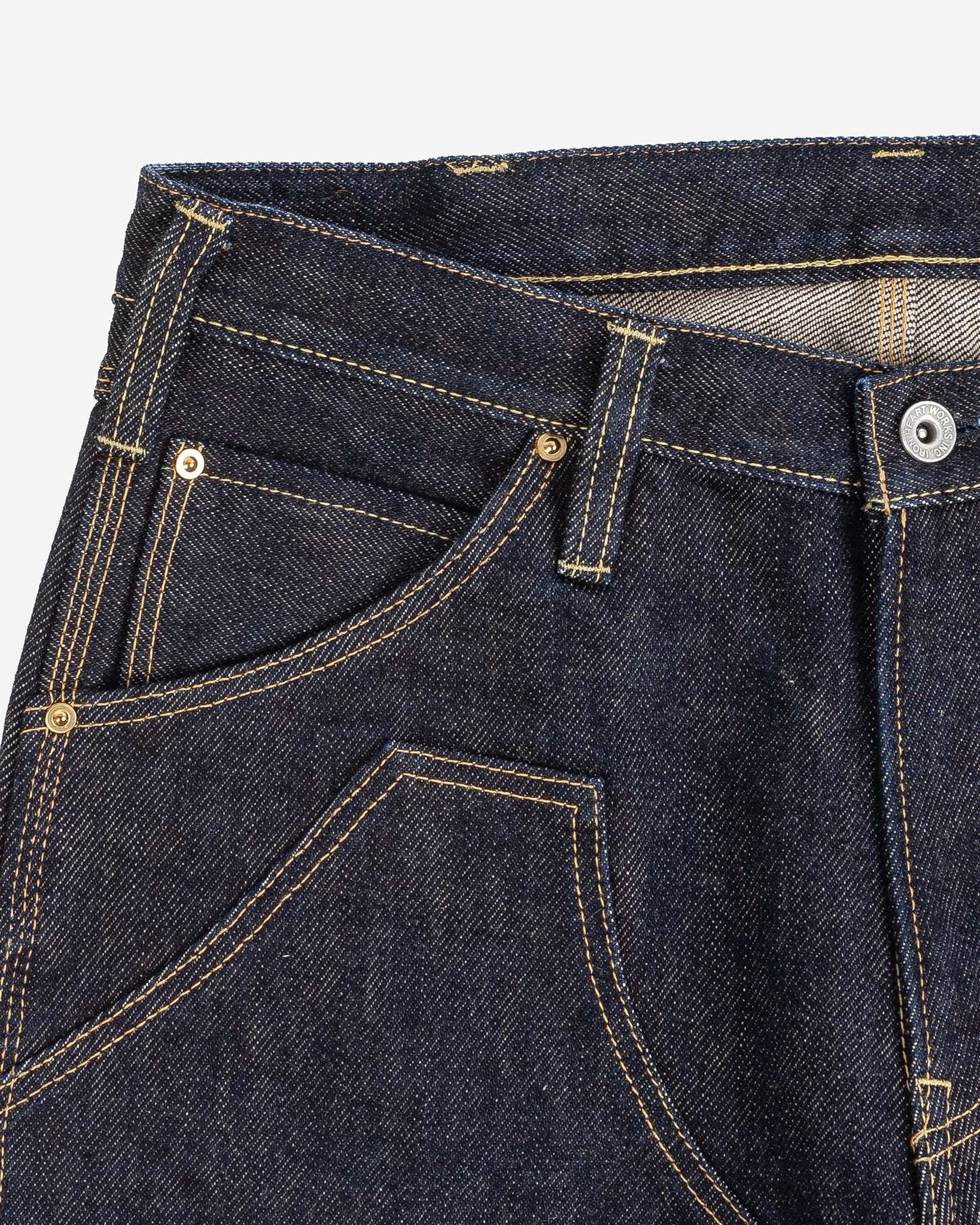 Iron Heart Double Front 21oz Indigo Selvedge Denim Engineer's Jeans