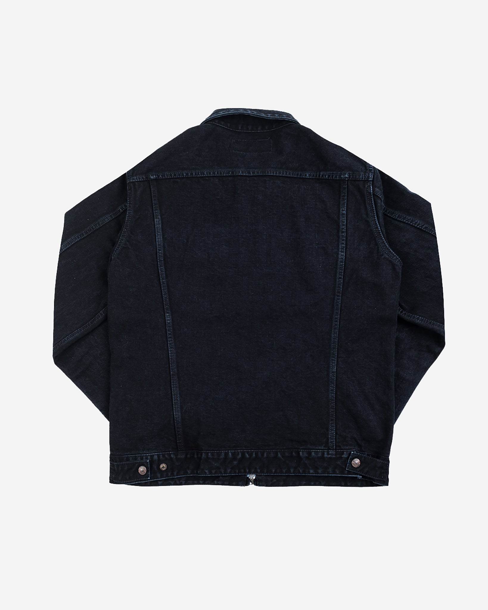 14oz Broken Twill Selvedge Denim Work Jacket - Indigo Overdyed Black