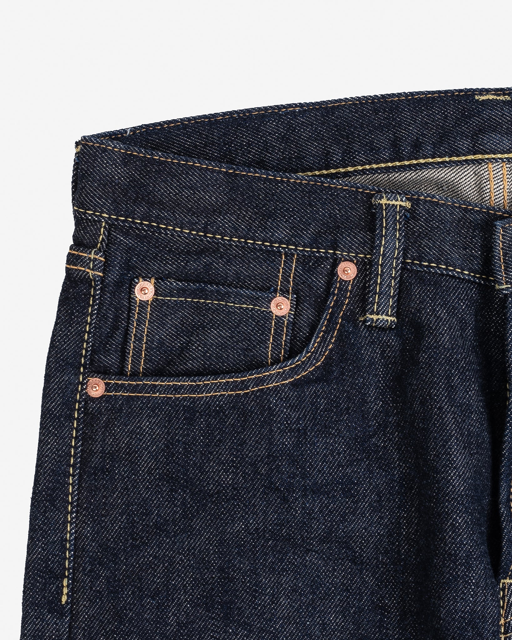 21oz Selvedge Denim Slim Cut Jeans - Indigo (with Tonal Pocket Arcs)
