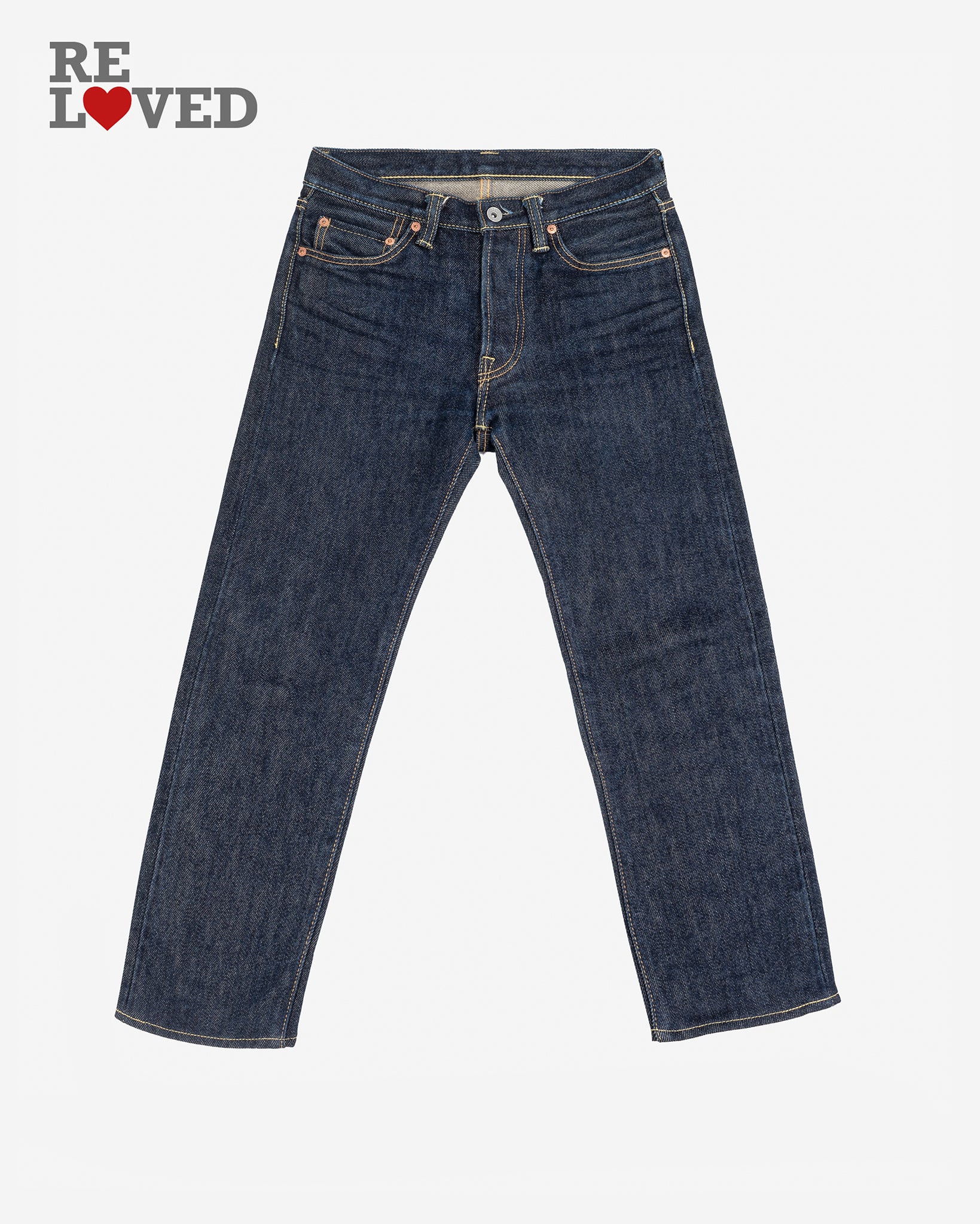 21oz Selvedge Denim Slim Straight Cut Jeans - Indigo (IH-666S-21) Tag 29, Hemmed to 23.5''