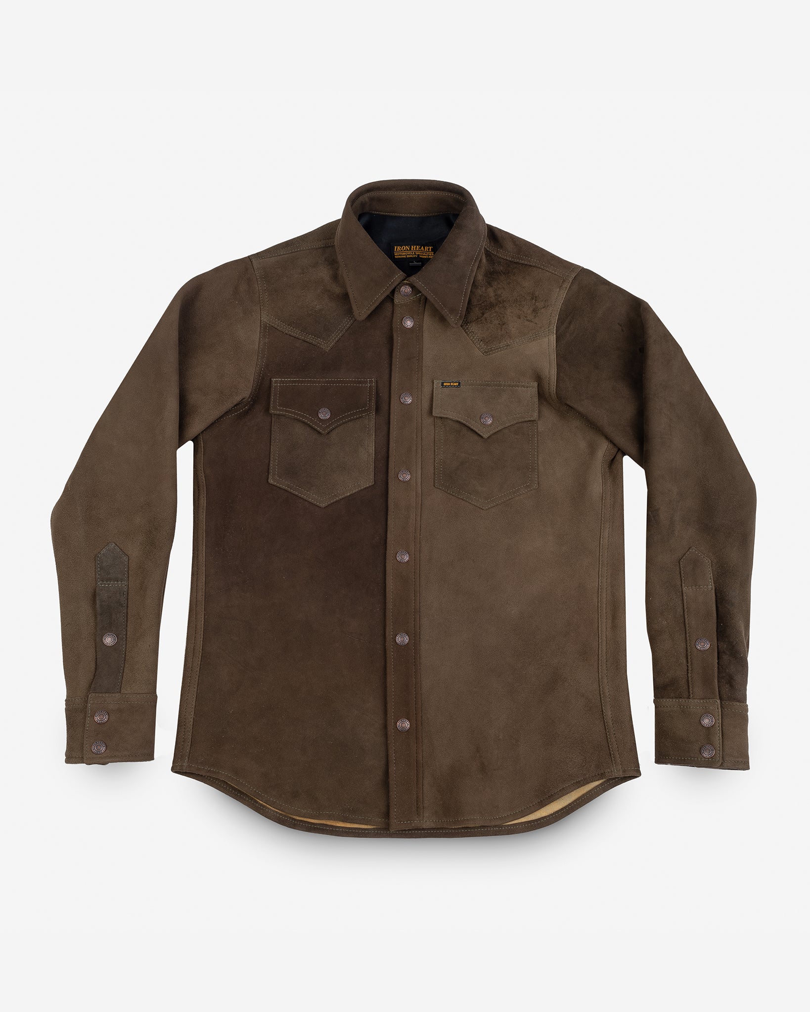 Deerskin Western Shirt 'The Big Buck' - Olive