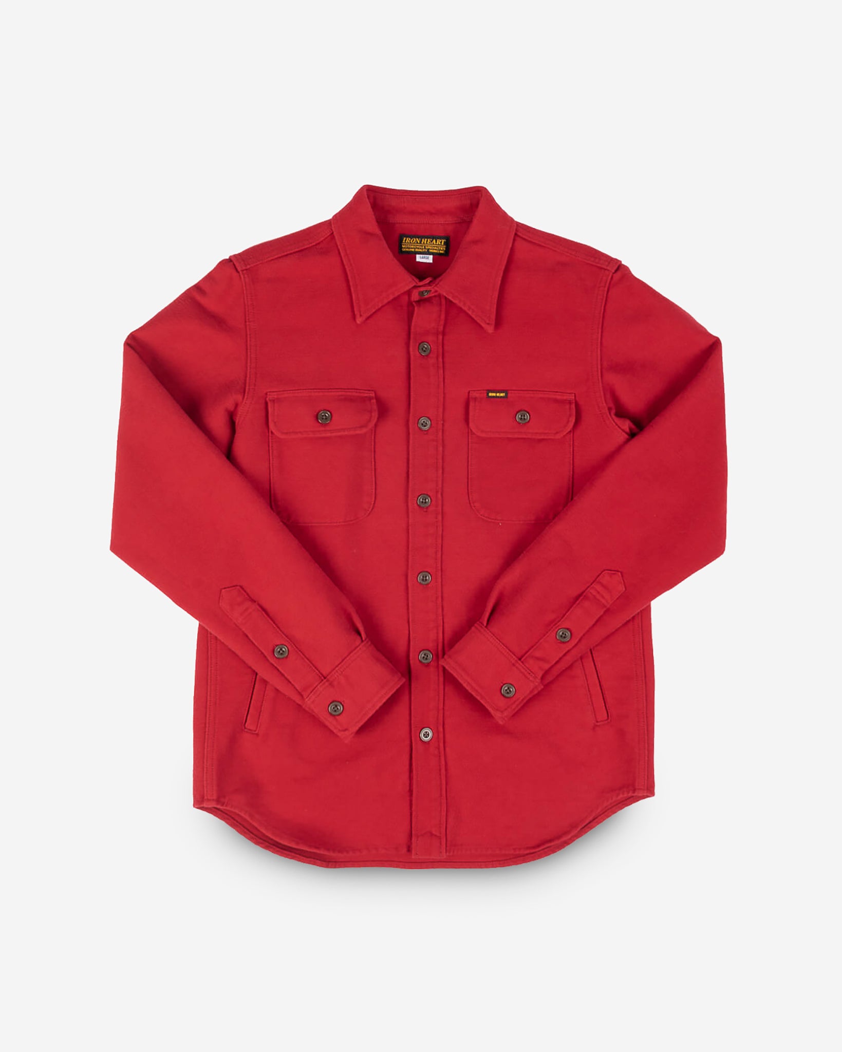 13oz Heavy Solid Flannel CPO Shirt - Red
