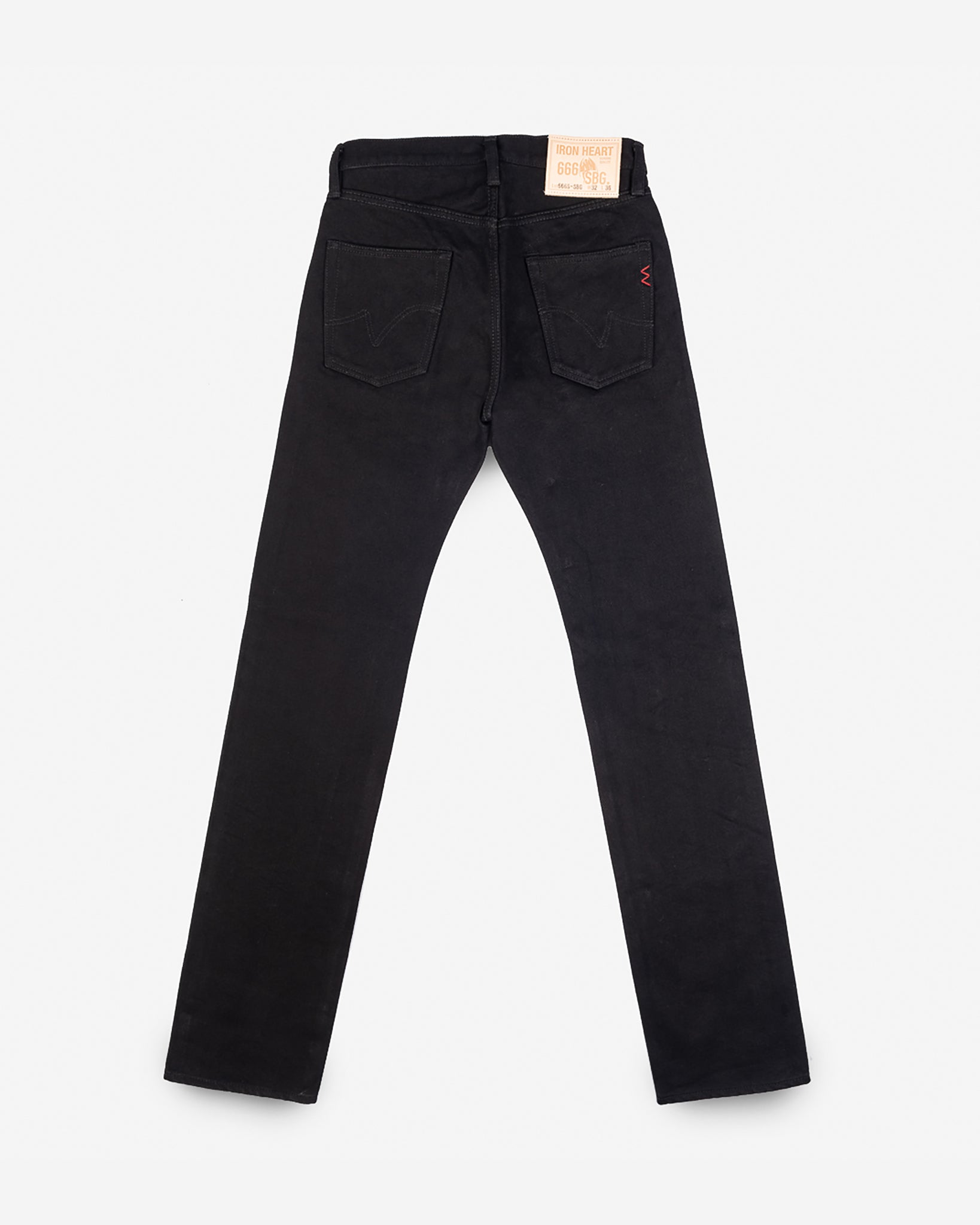 21oz Selvedge Denim Slim Straight Cut Jeans - Superblack